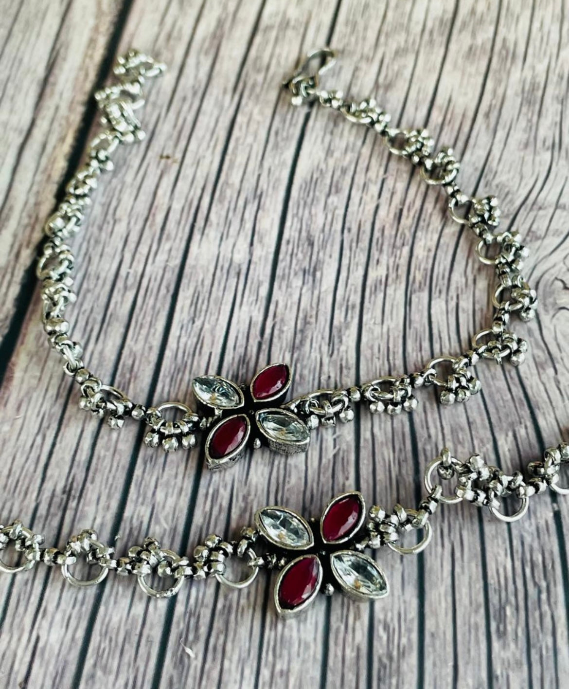 Flower petal anklets