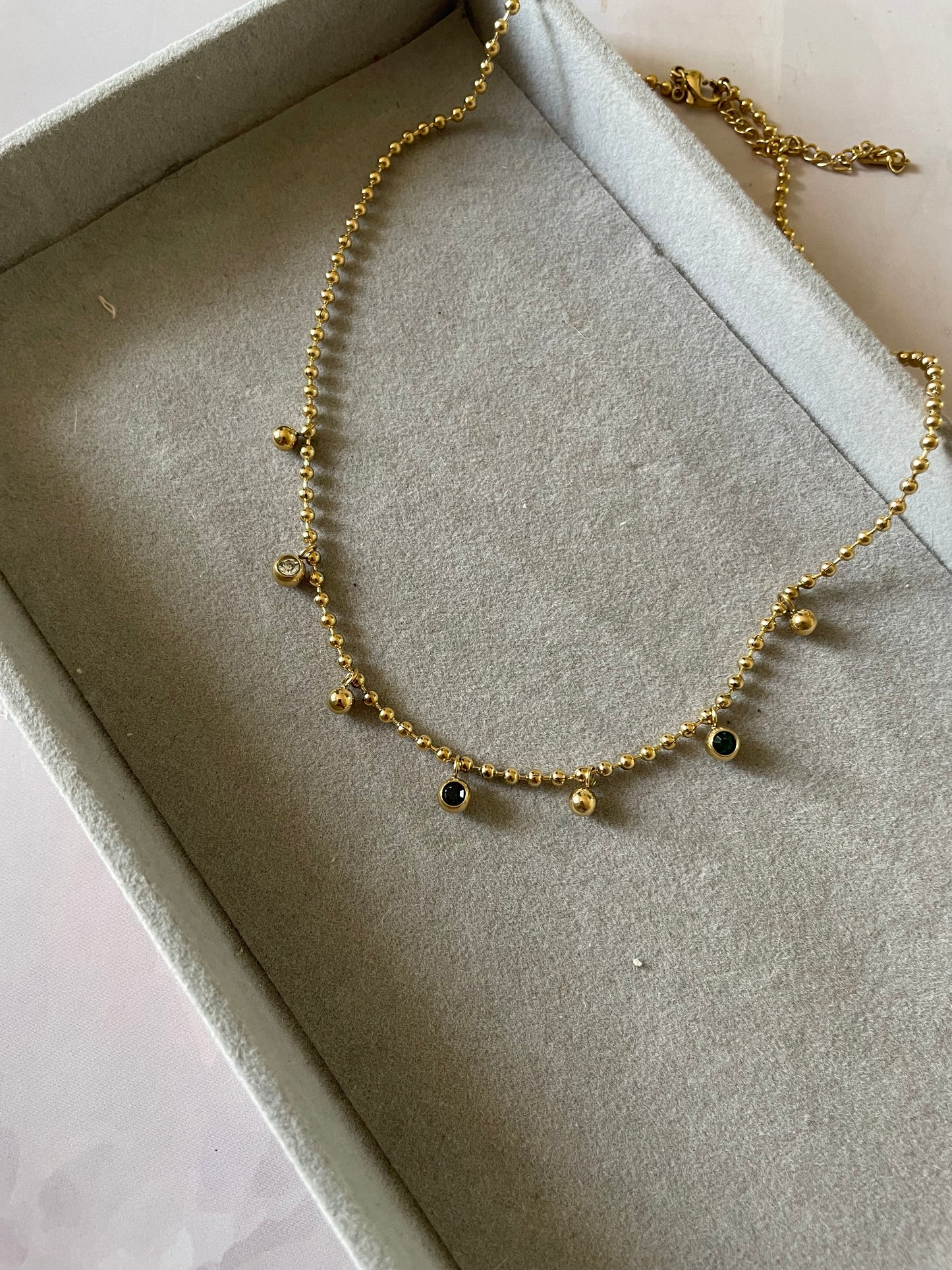 Multicolour charms beaded necklace