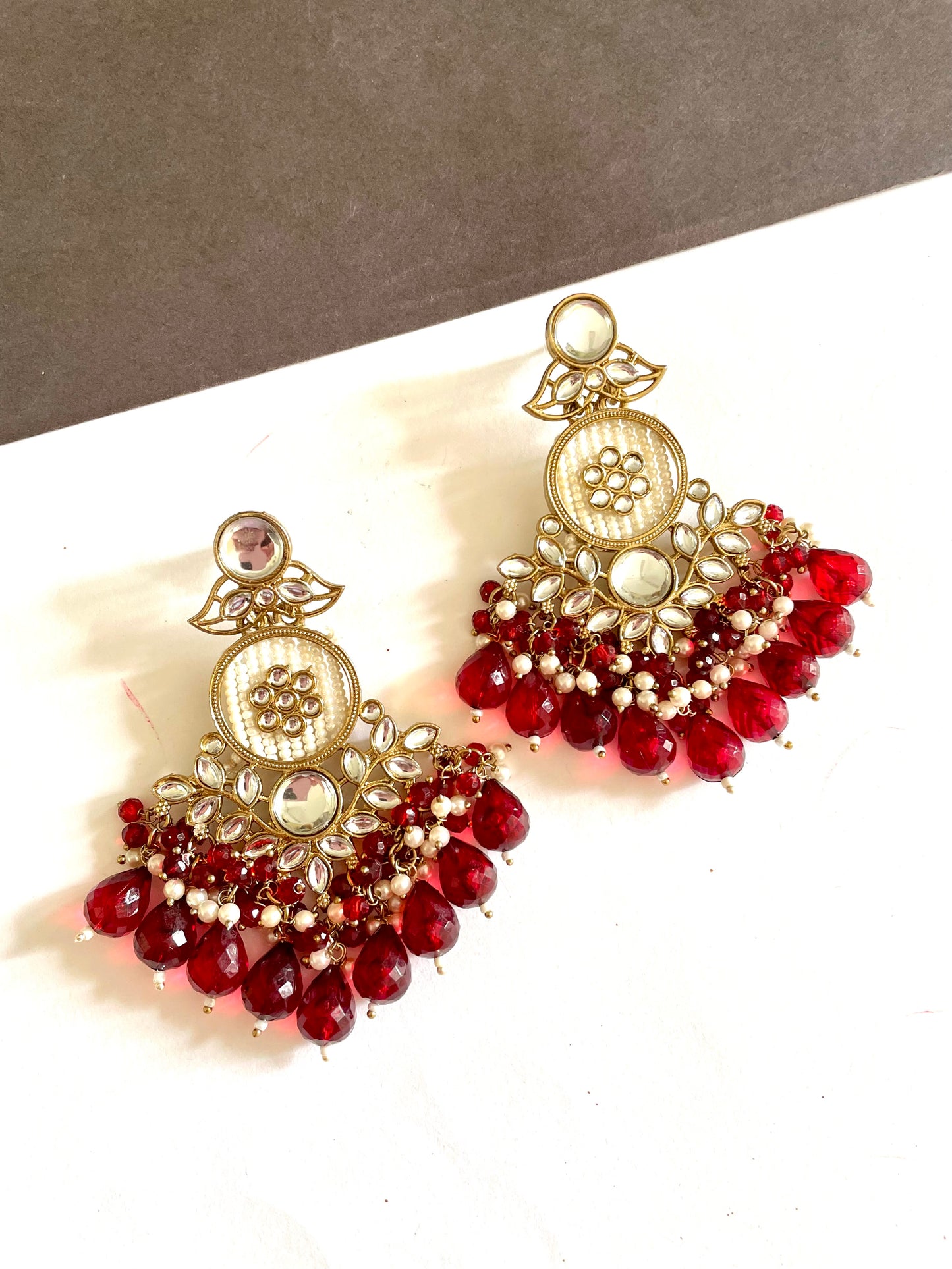 Kundan beaded earrings