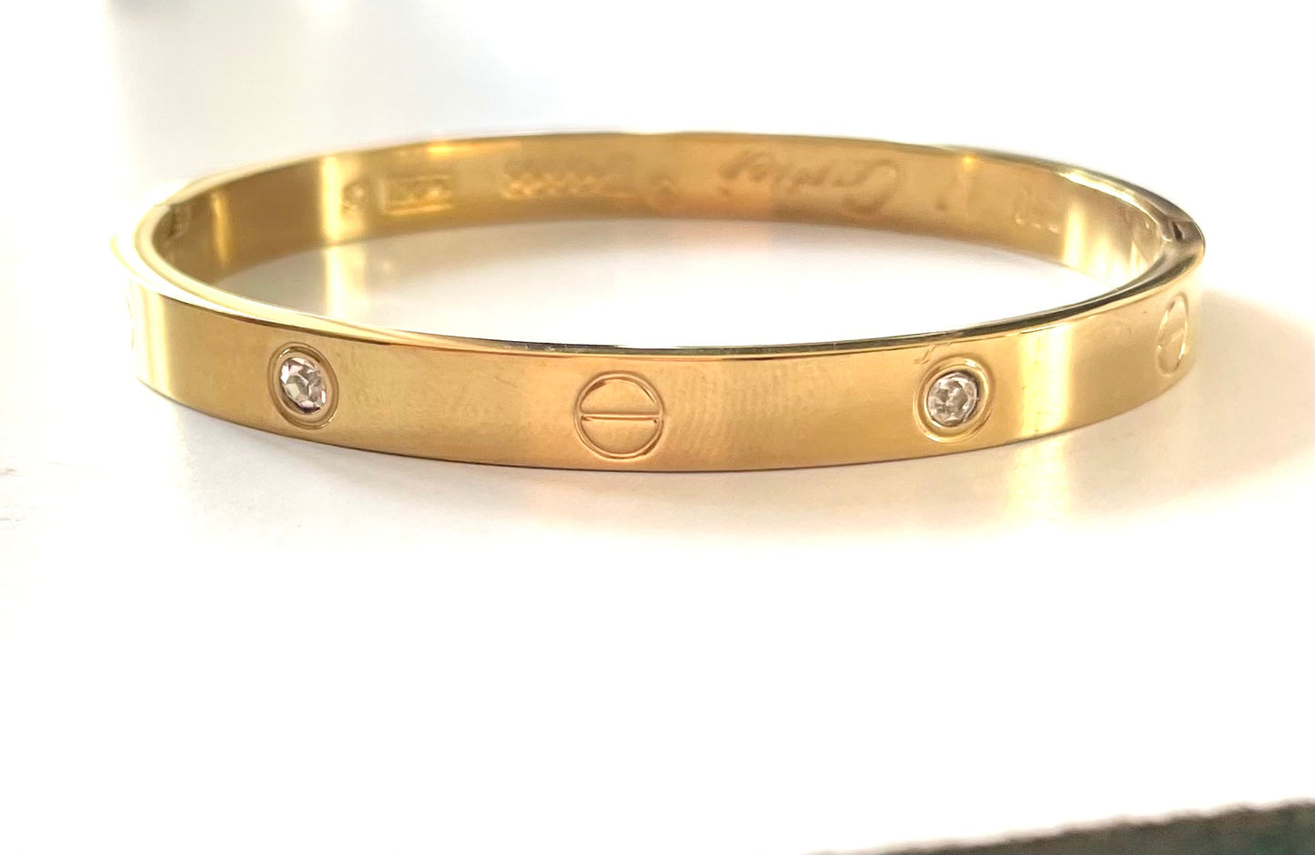 Cartier one stone one plain bangle