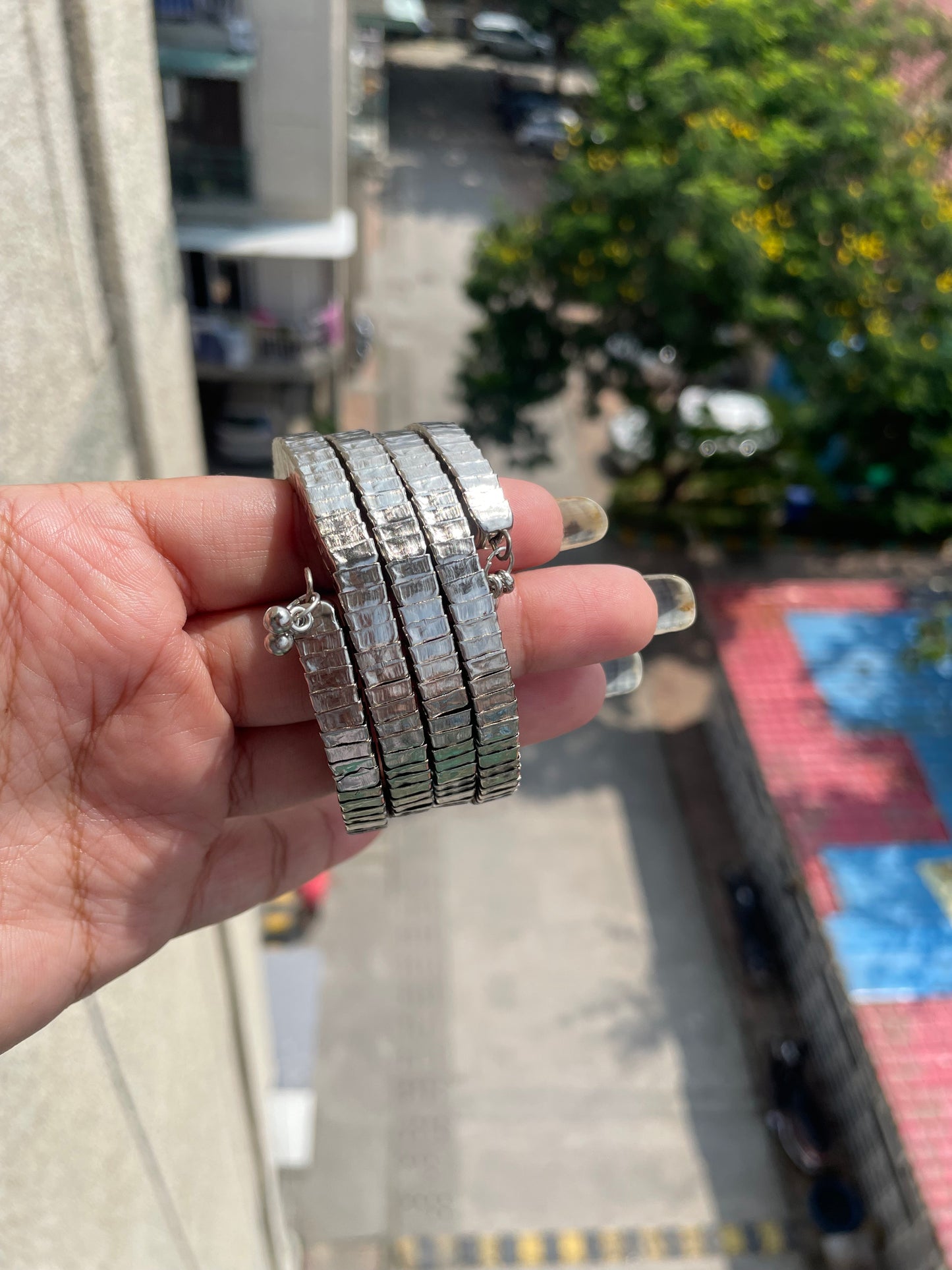 Square cuff spiral bangle