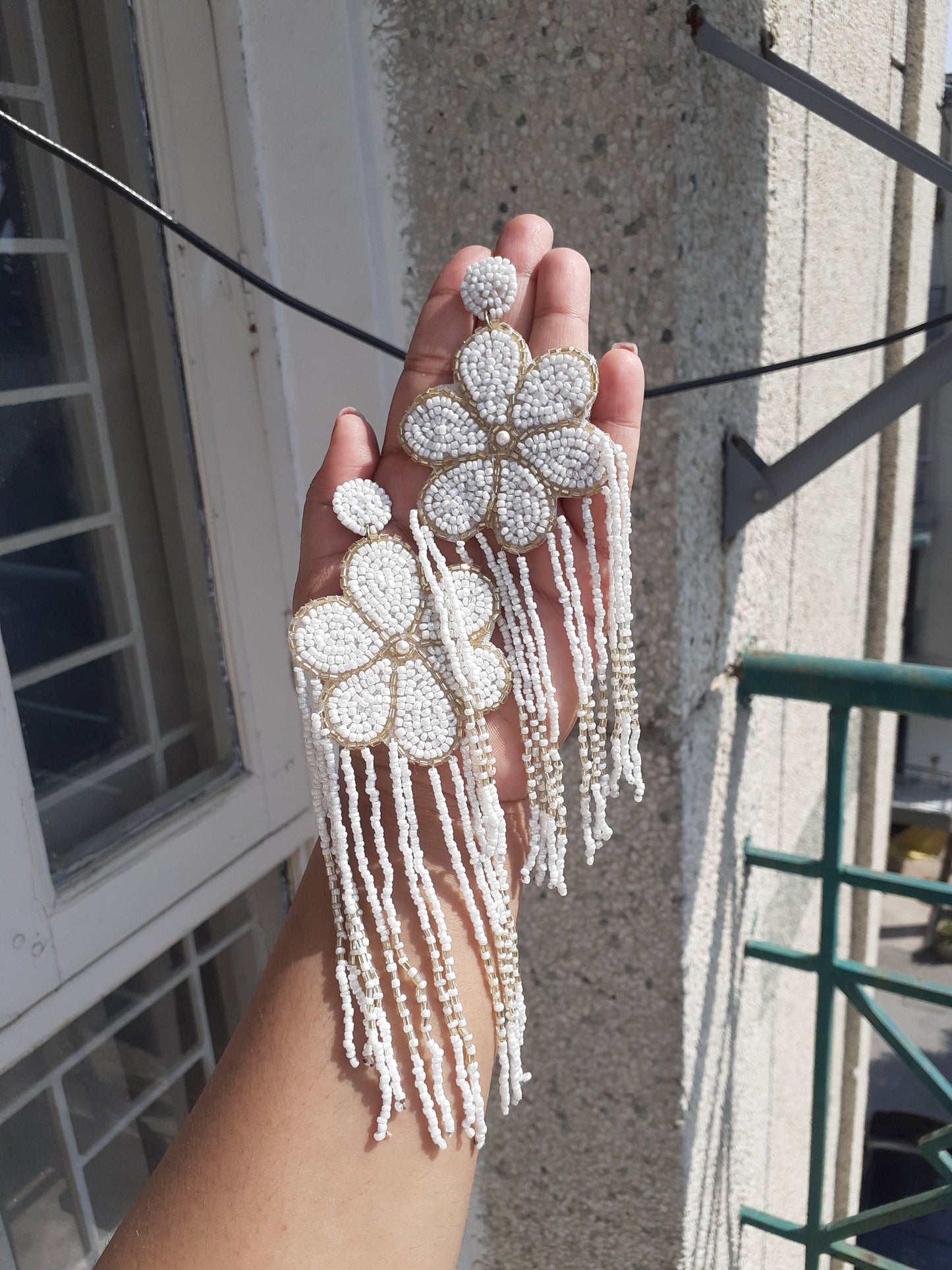 Shop flower beaded long earrings at Jewellery Lovers. Anti-tarnish, trendy & perfect for daily or festive wear. Free shipping available. jewellerylovers