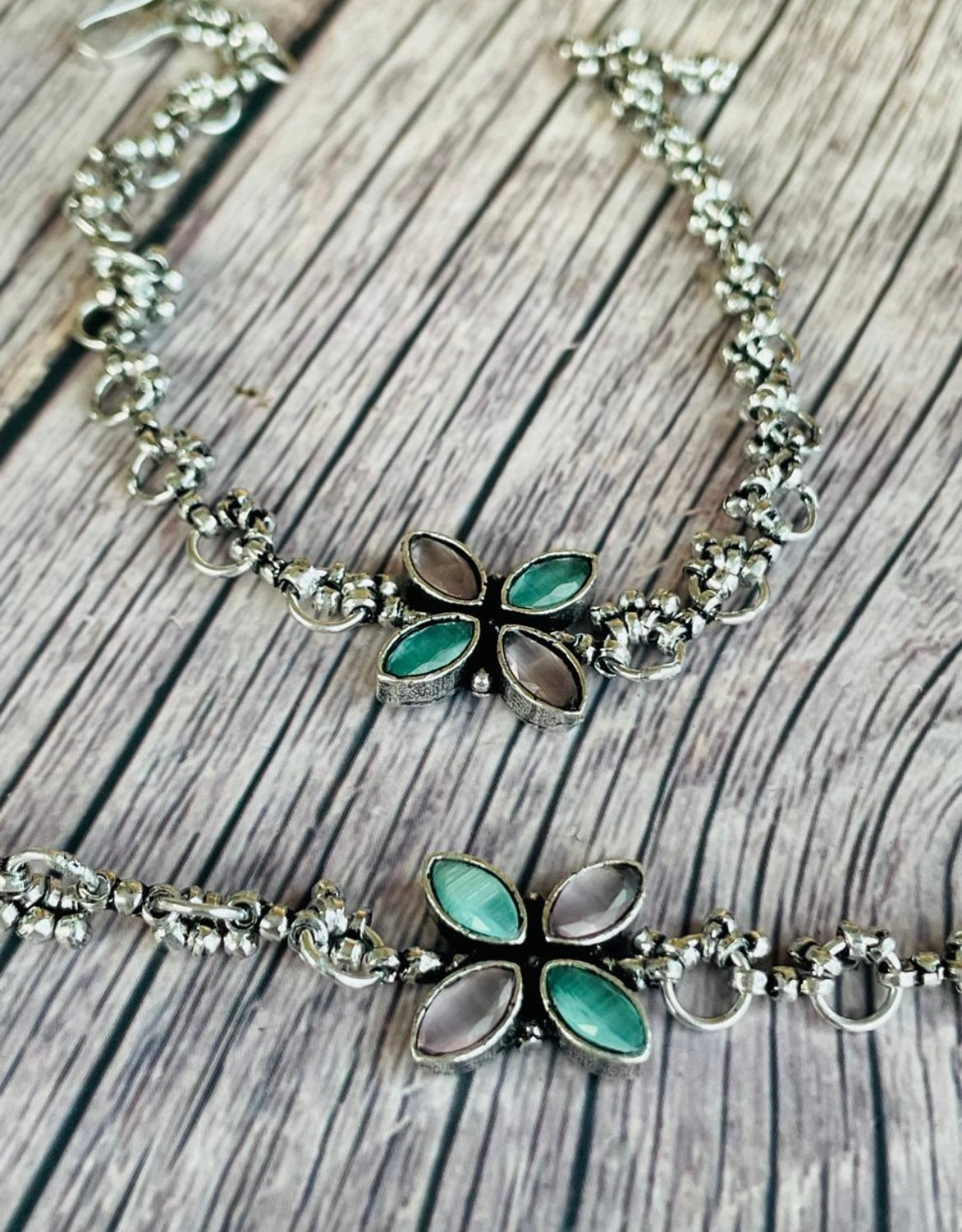 Flower petal anklets