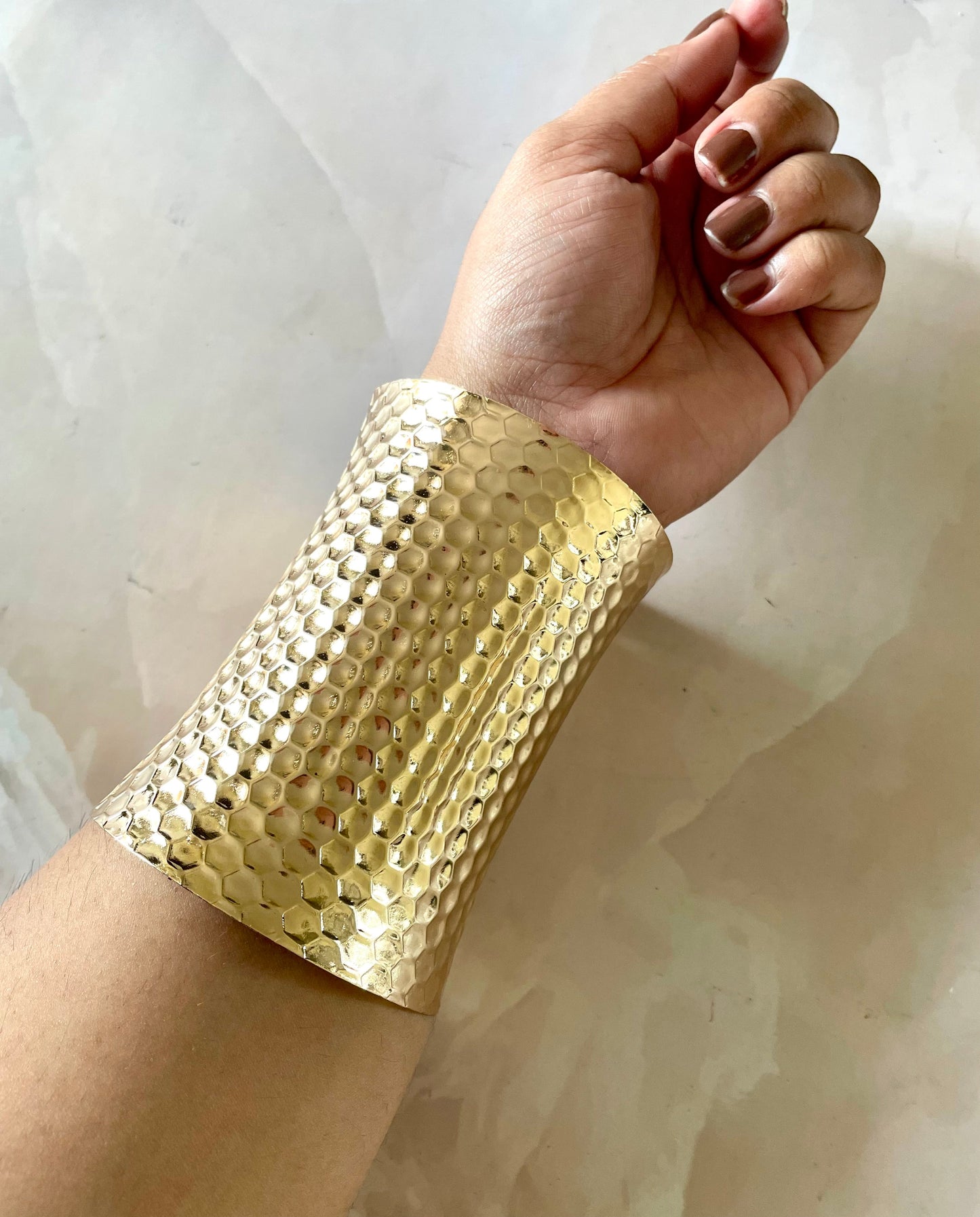 Shop long golden cuff at Jewellery Lovers. Anti-tarnish, trendy & perfect for daily or festive wear. Free shipping available. jewellerylovers