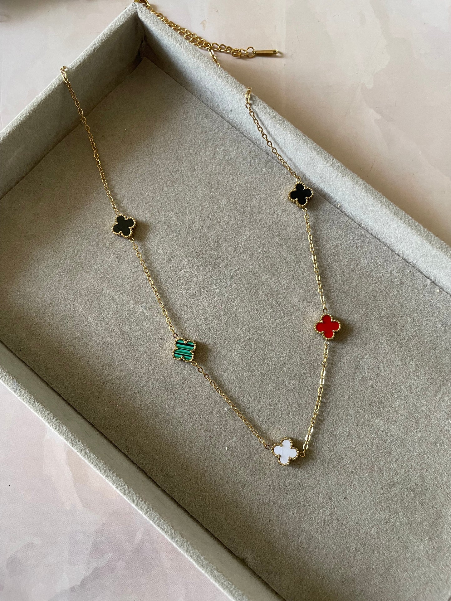 Shop vancleef multicolour necklace at Jewellery Lovers. Anti-tarnish, trendy & perfect for daily or festive wear. Free shipping available. jewellerylovers