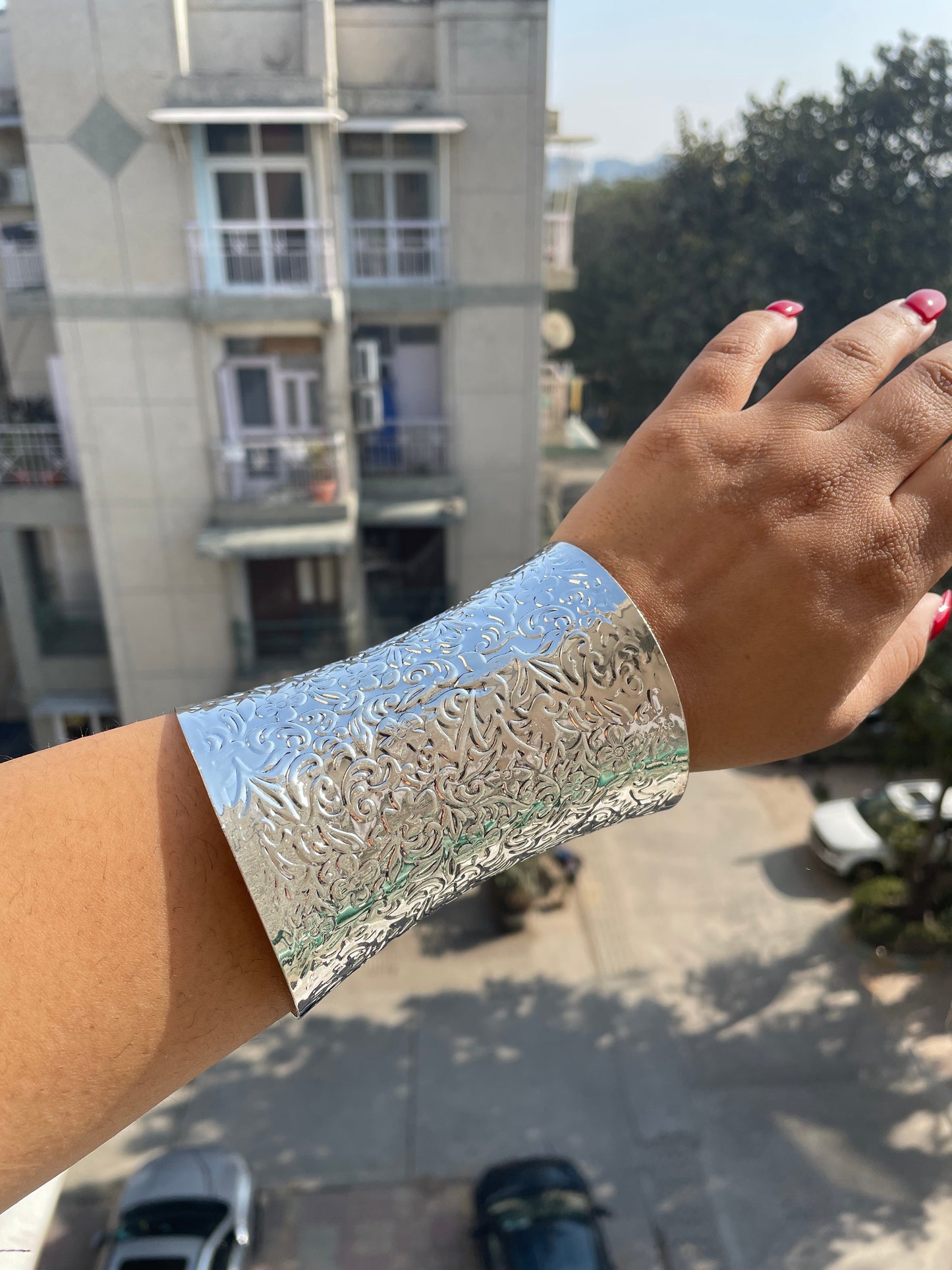 Silver premium long cuff