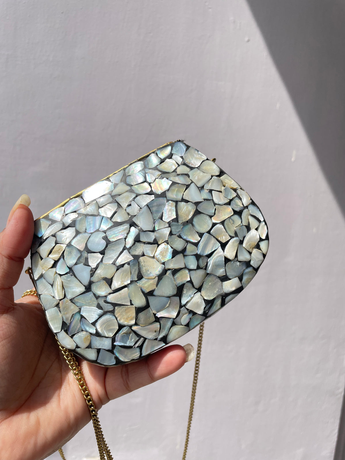 Stone work heavy Brass Mobile Sling bag (Medium size) jewellerylovers