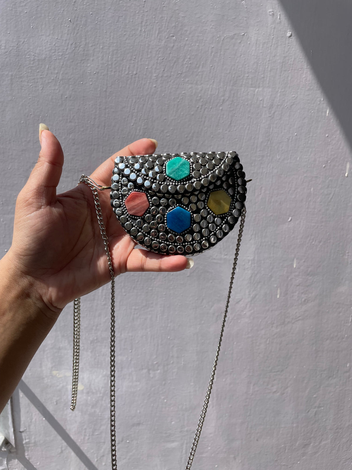 Mini Brass Sling Bag jewellerylovers