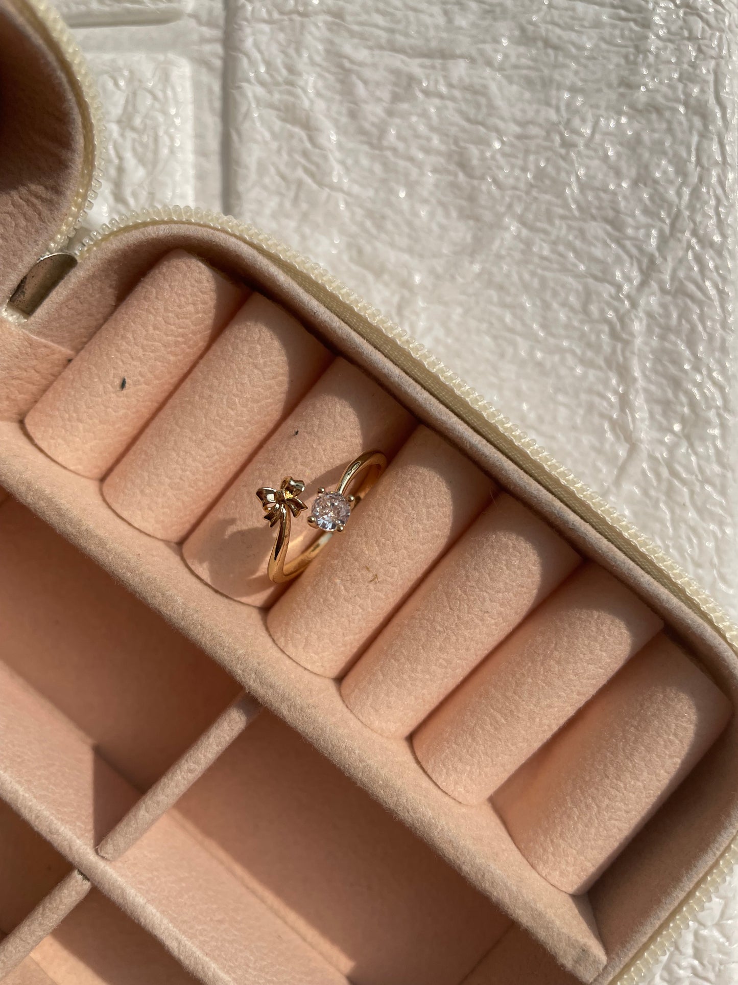 Golden bow ring