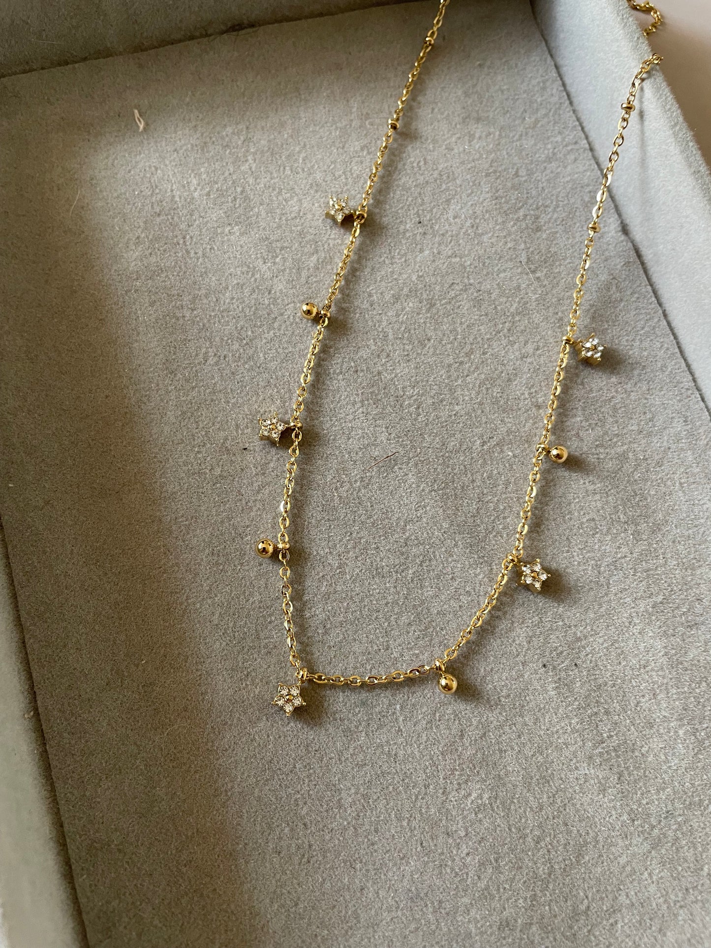 Clear Star studded necklace choker
