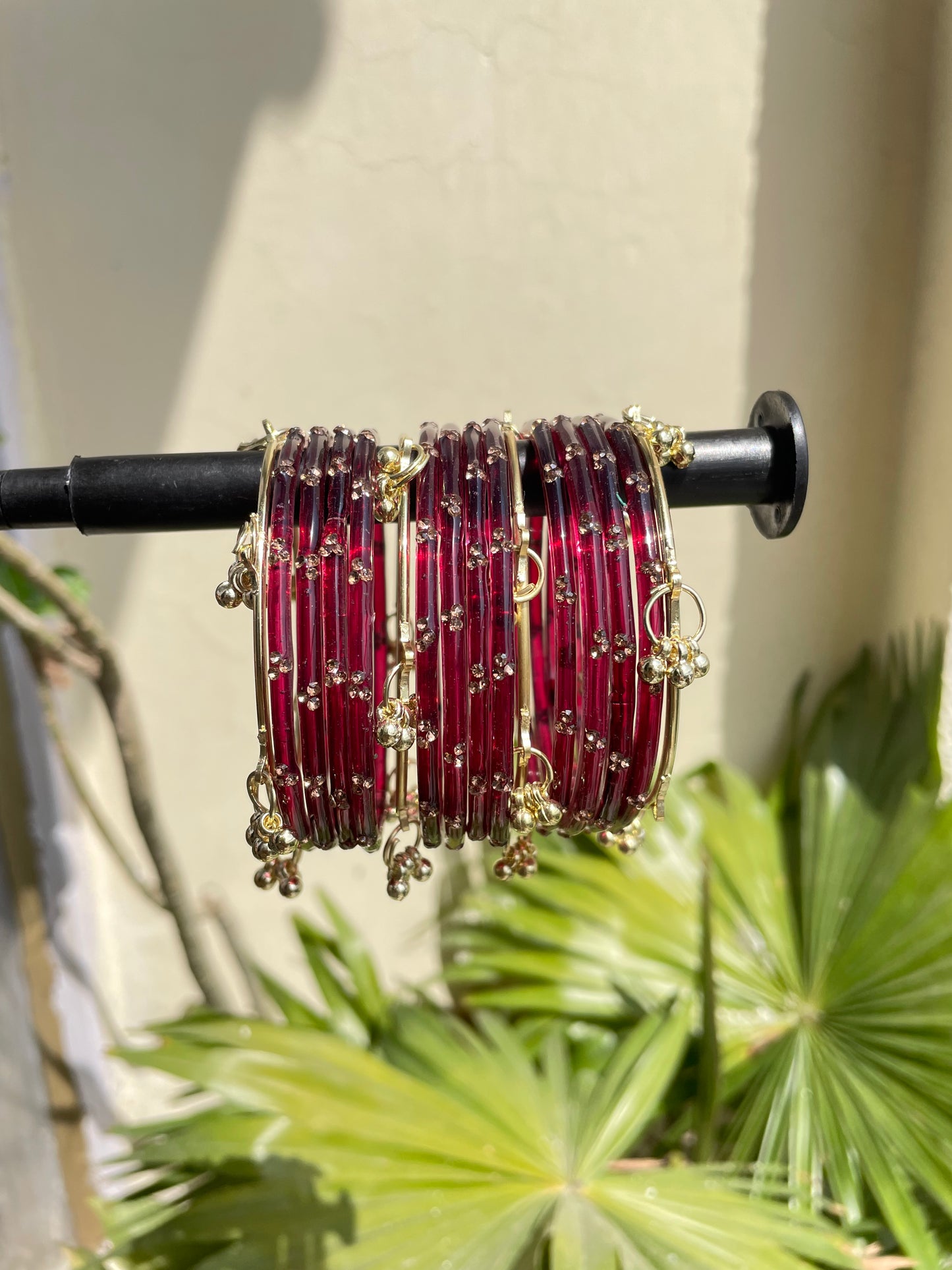 Glittery glass bangles with kashmiri (set of 16 bangles) jewellerylovers
