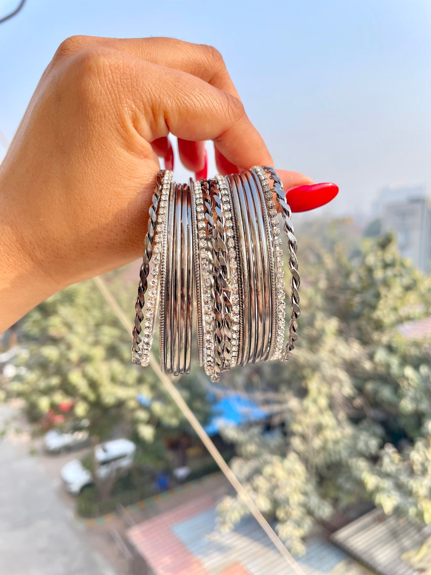 Black polish bangles set