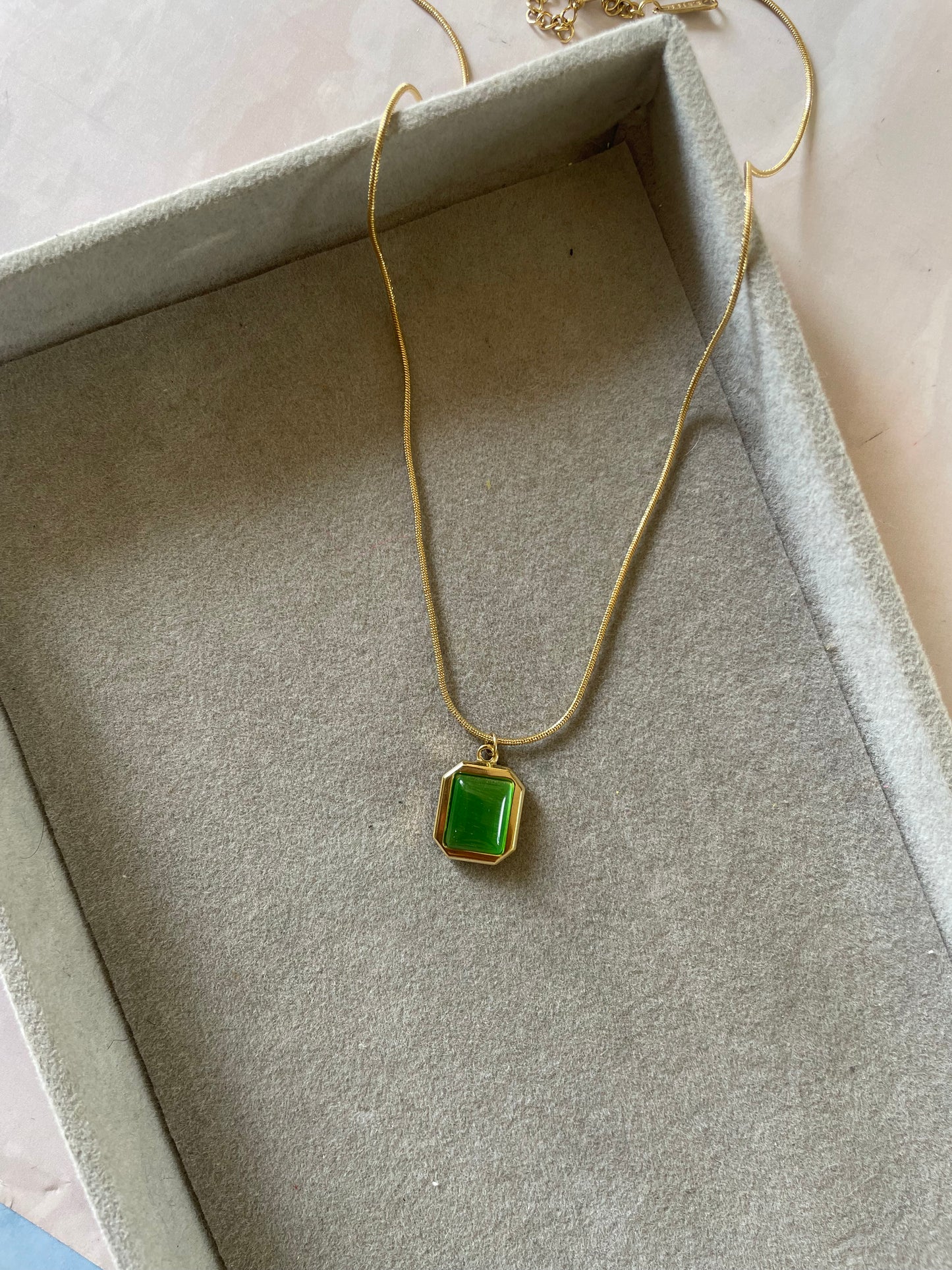 Green stone necklace