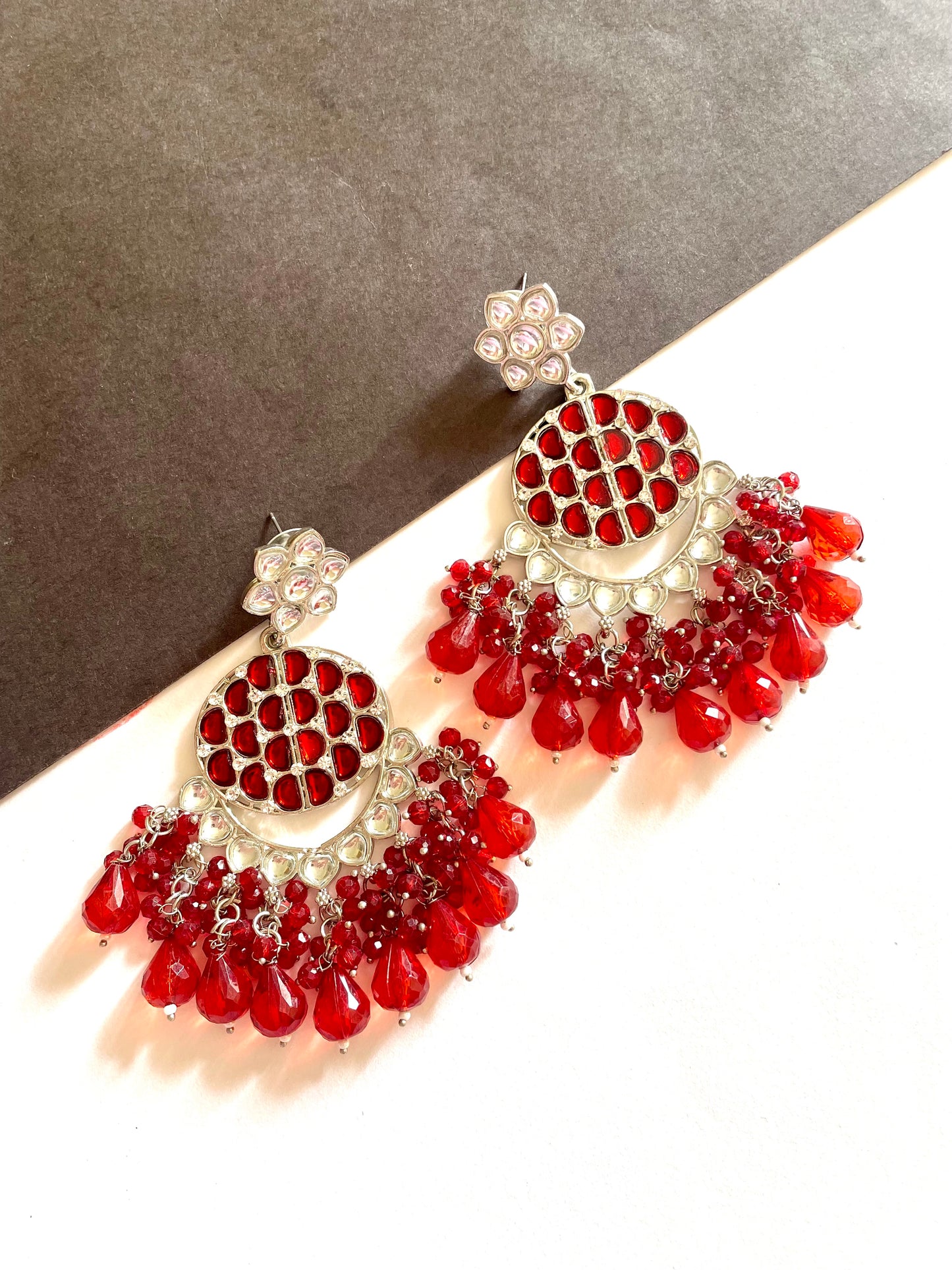 Crystal kundan earrings