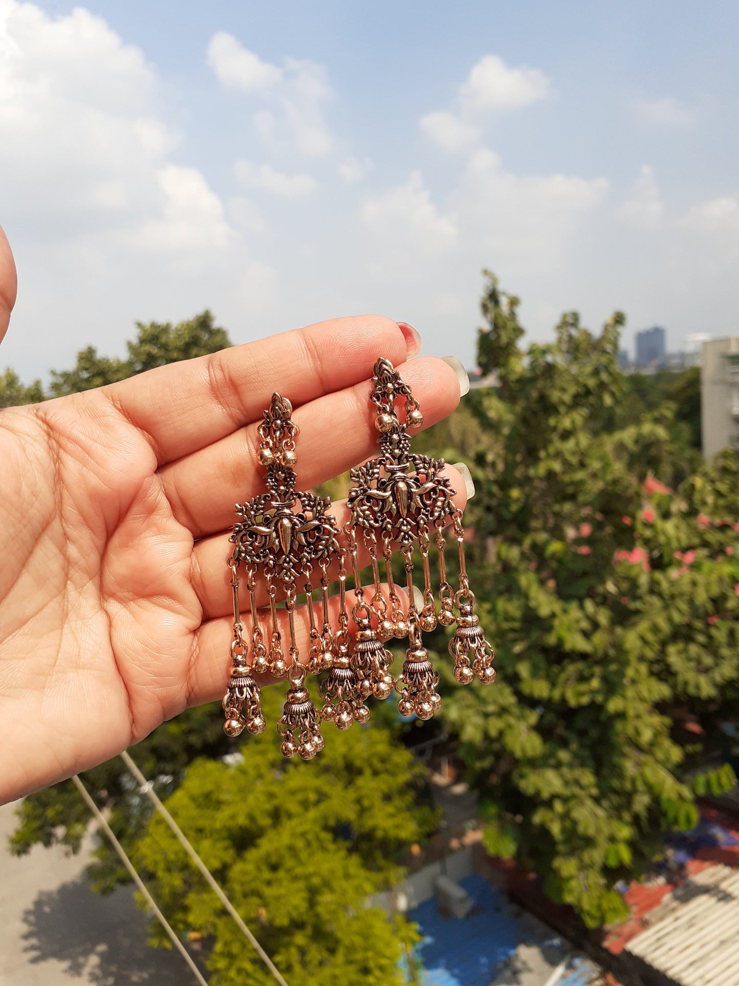 Shop lotus hanging earrings at Jewellery Lovers. Anti-tarnish, trendy & perfect for daily or festive wear. Free shipping available. jewellerylovers