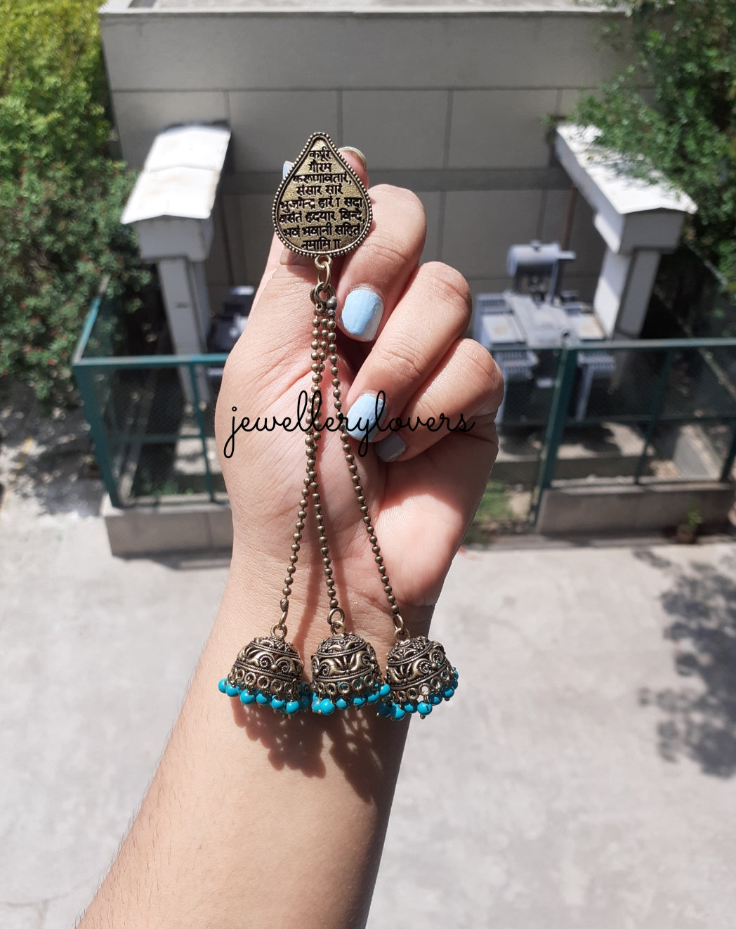 Shop mantra big earrings at Jewellery Lovers. Anti-tarnish, trendy & perfect for daily or festive wear. Free shipping available. jewellerylovers