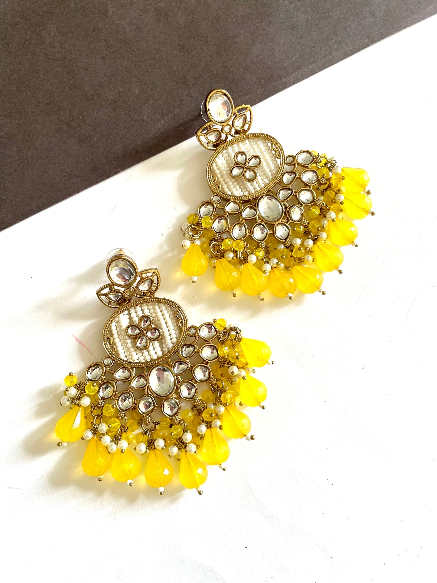 Kundan pearl earrings