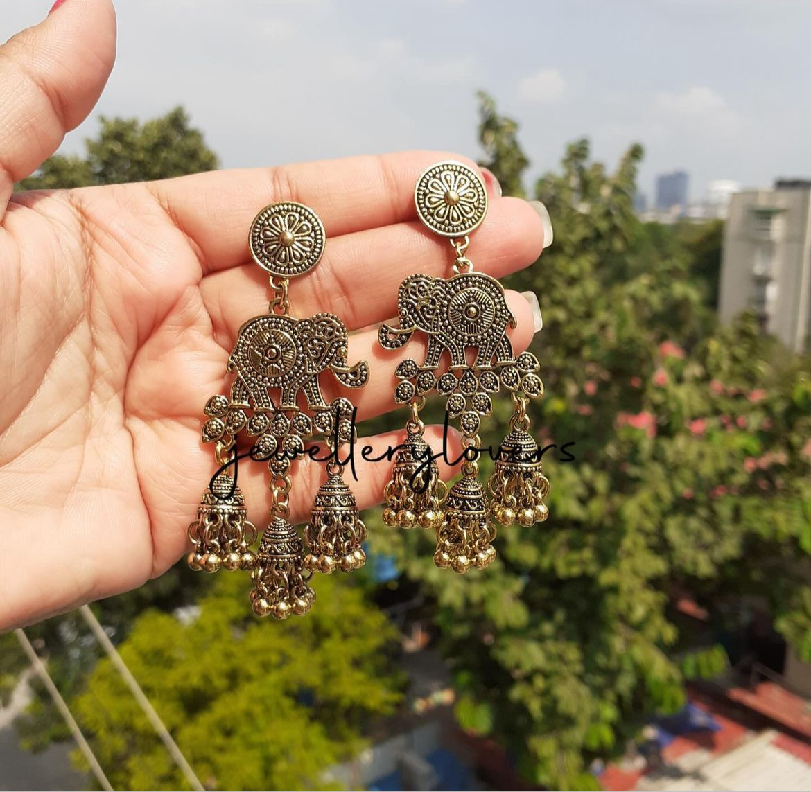 Shop elephant earrings at Jewellery Lovers. Anti-tarnish, trendy & perfect for daily or festive wear. Free shipping available. jewellerylovers