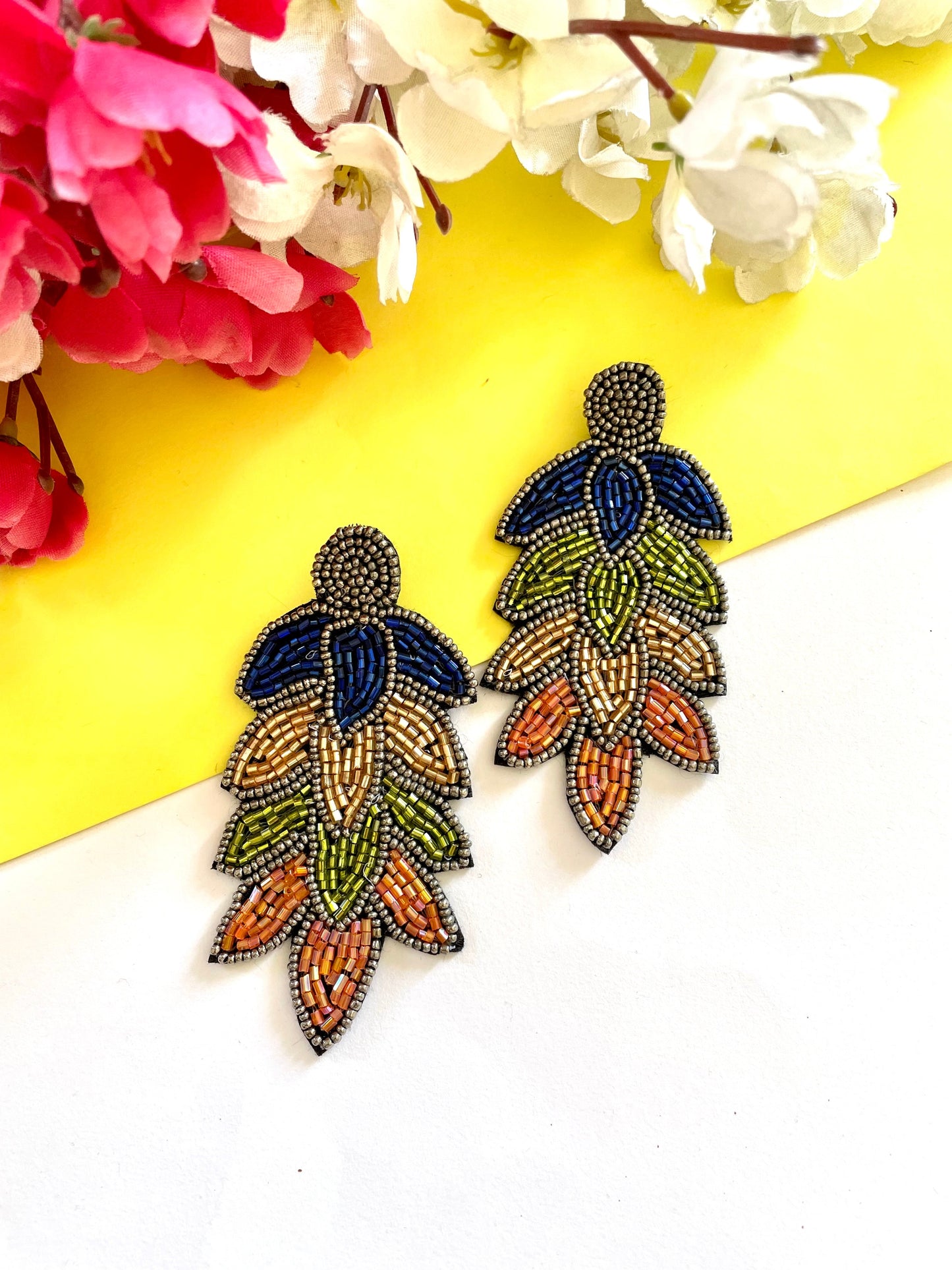 Shop multicolour beaded earrings at Jewellery Lovers. Anti-tarnish, trendy & perfect for daily or festive wear. Free shipping available. jewellerylovers