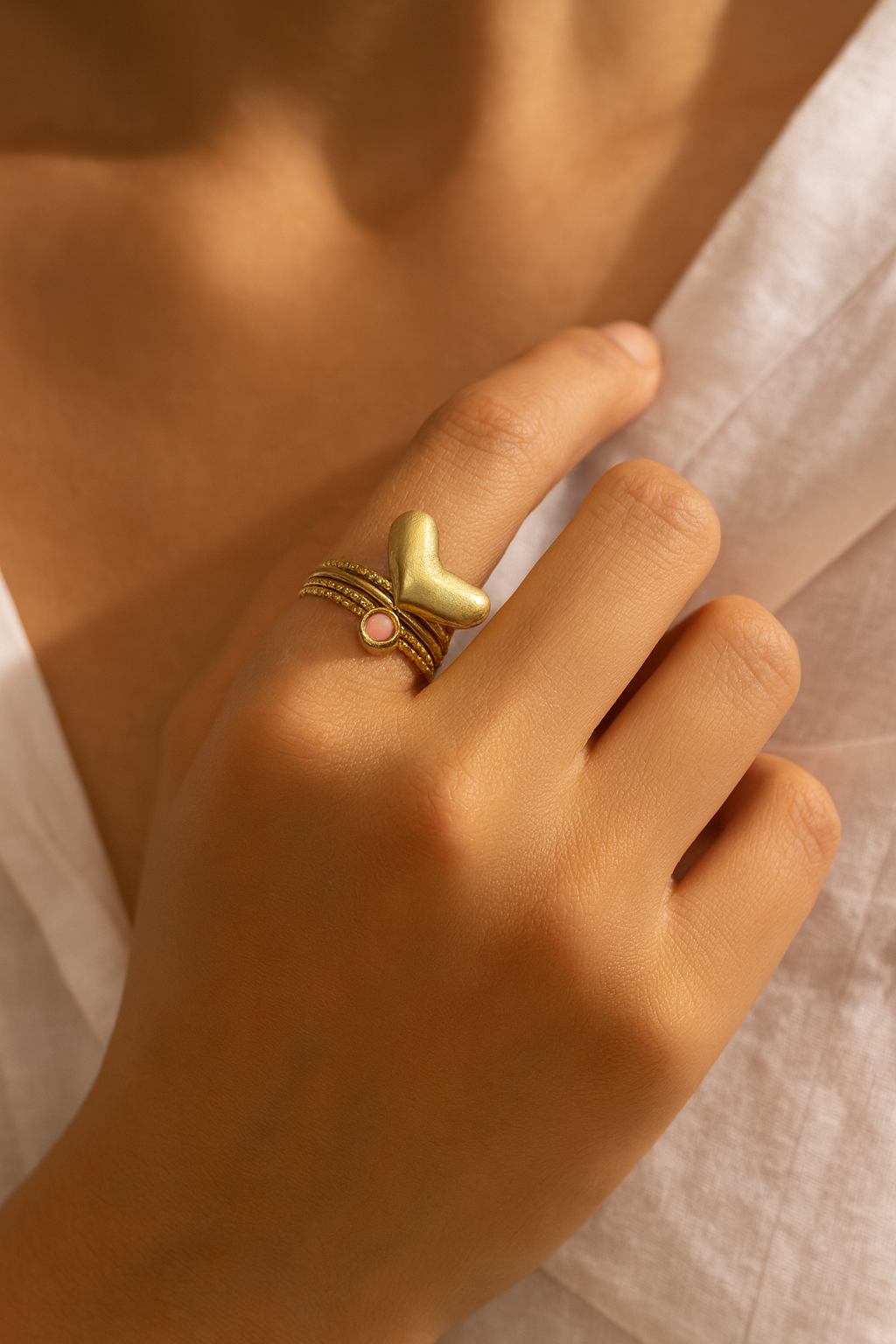 Heart shaped adjustable ring jewellerylovers