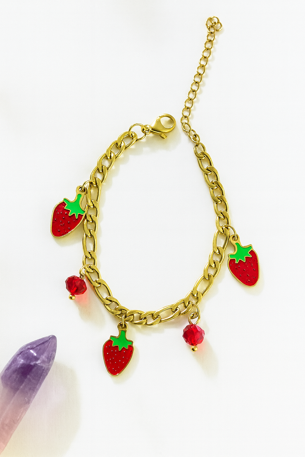 Strawberry charms bracelet jewellerylovers
