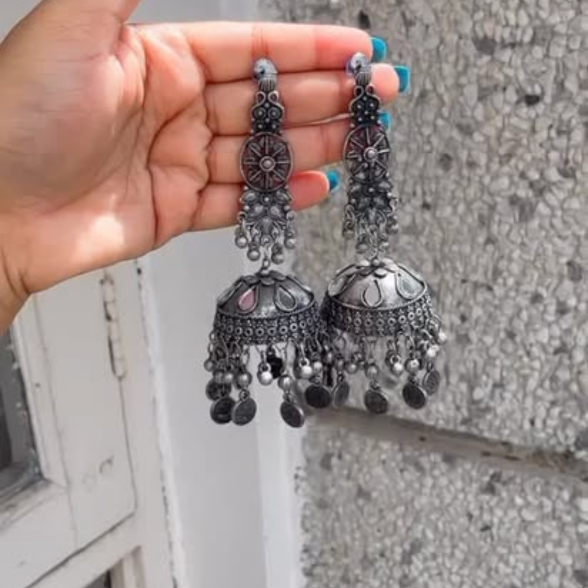 Mirror black earrings