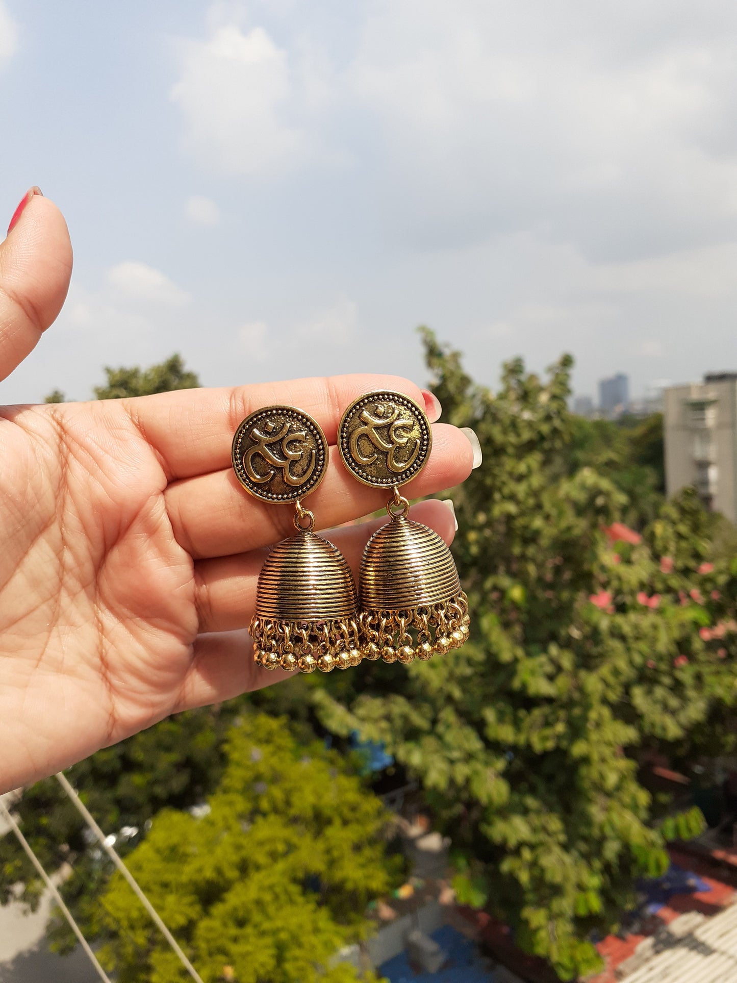 Shop om jhumka at Jewellery Lovers. Anti-tarnish, trendy & perfect for daily or festive wear. Free shipping available. jewellerylovers