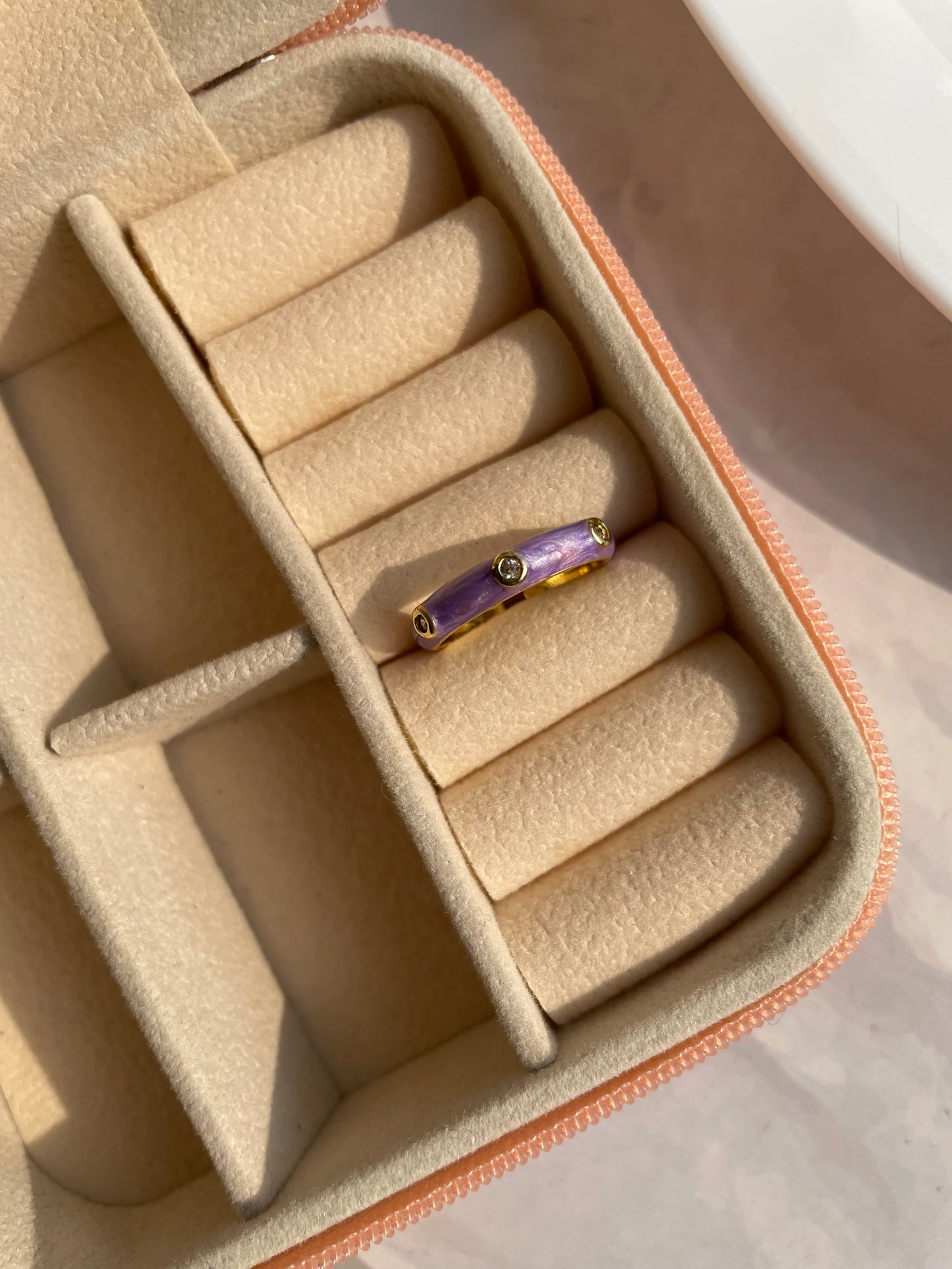 Adjustable enamel crystal anti tarnished ring jewellerylovers