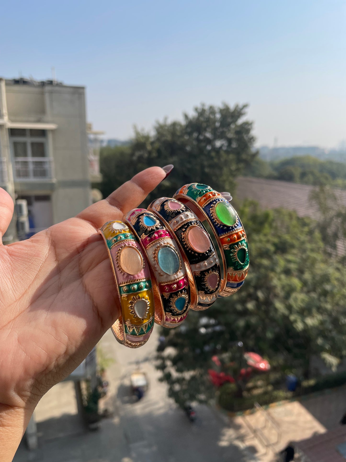 Enamelled openable bangles jewellerylovers