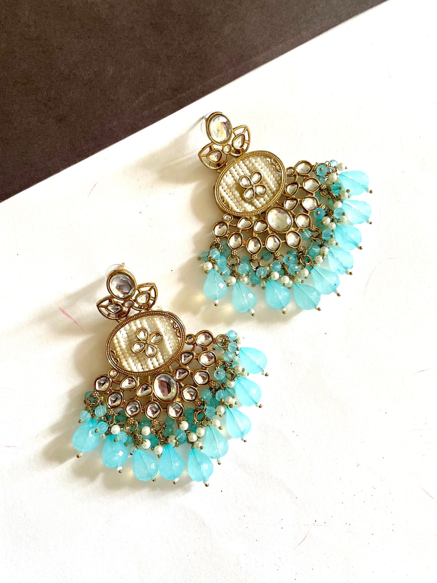 Kundan pearl earrings