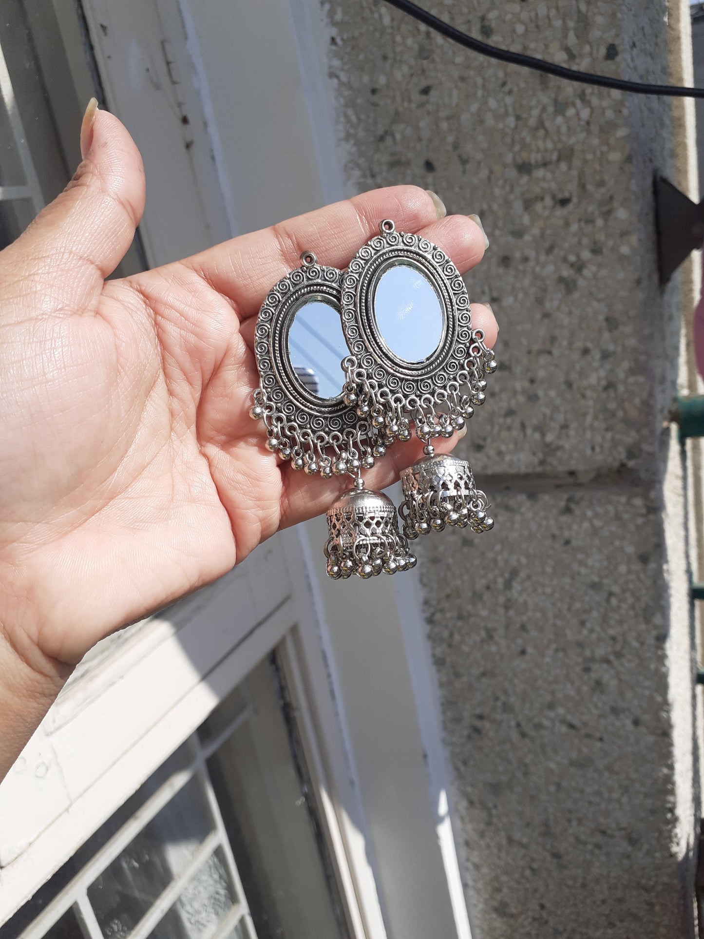 Shop mirror earrings at Jewellery Lovers. Anti-tarnish, trendy & perfect for daily or festive wear. Free shipping available. jewellerylovers