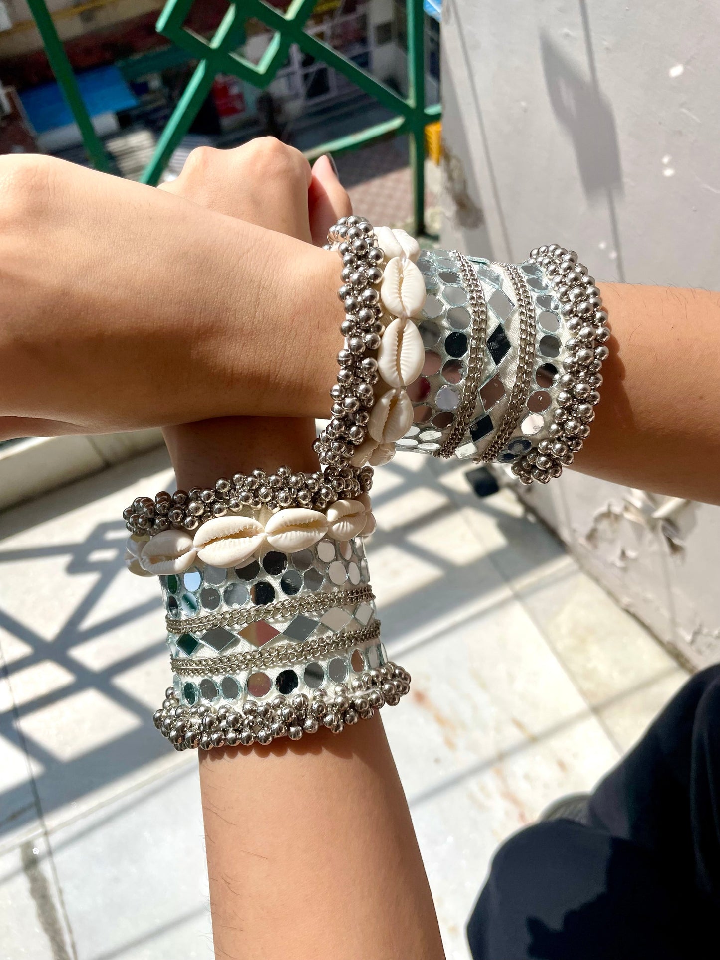 Handmade cuffs for Navratri pair jewellerylovers
