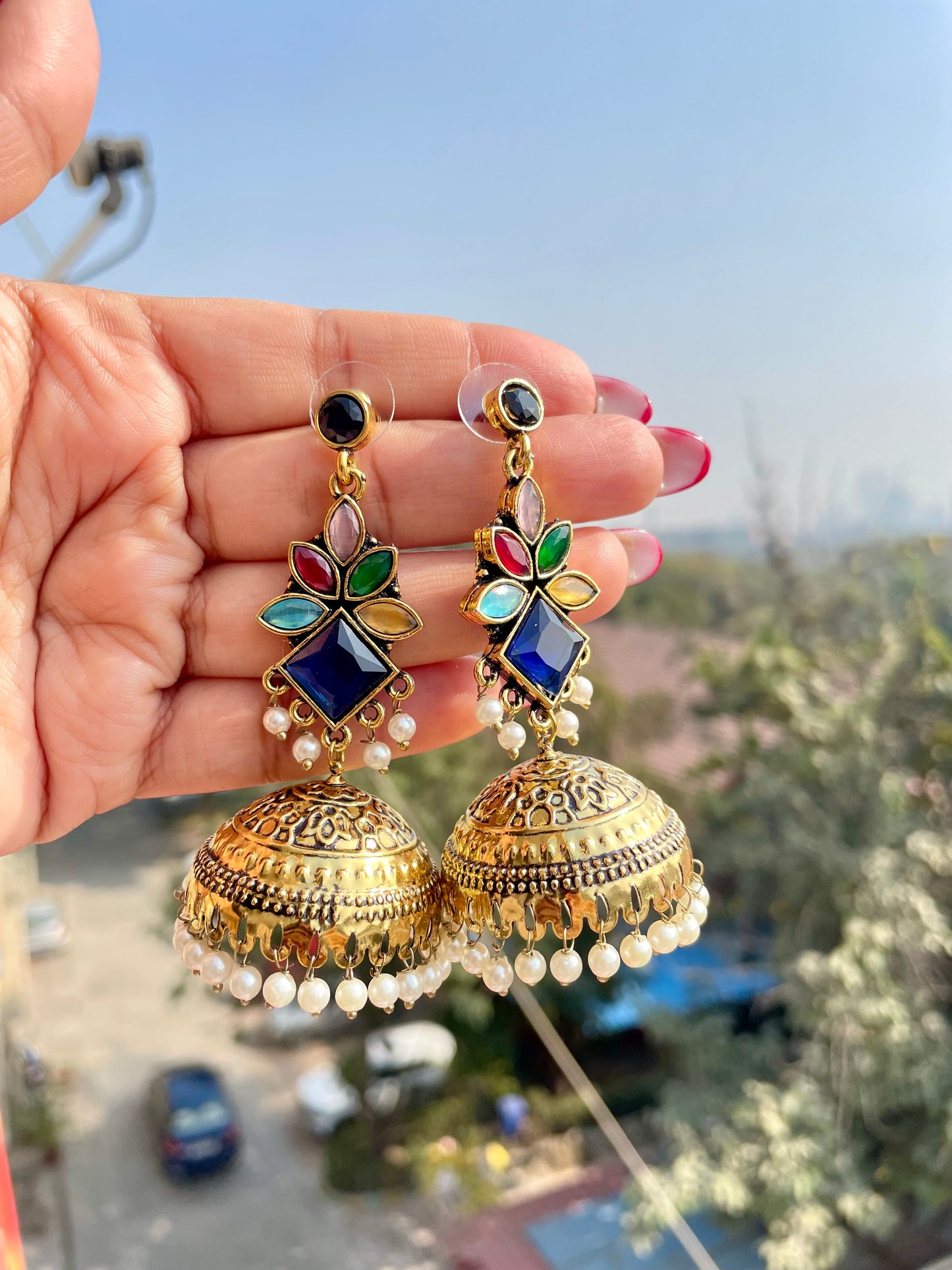 Multicolour jhumka