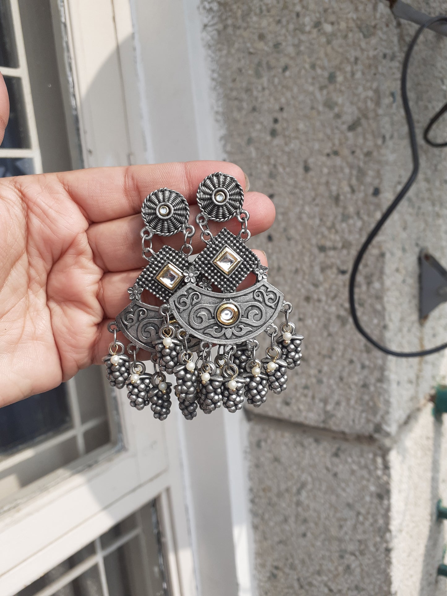 Dual tone earrings