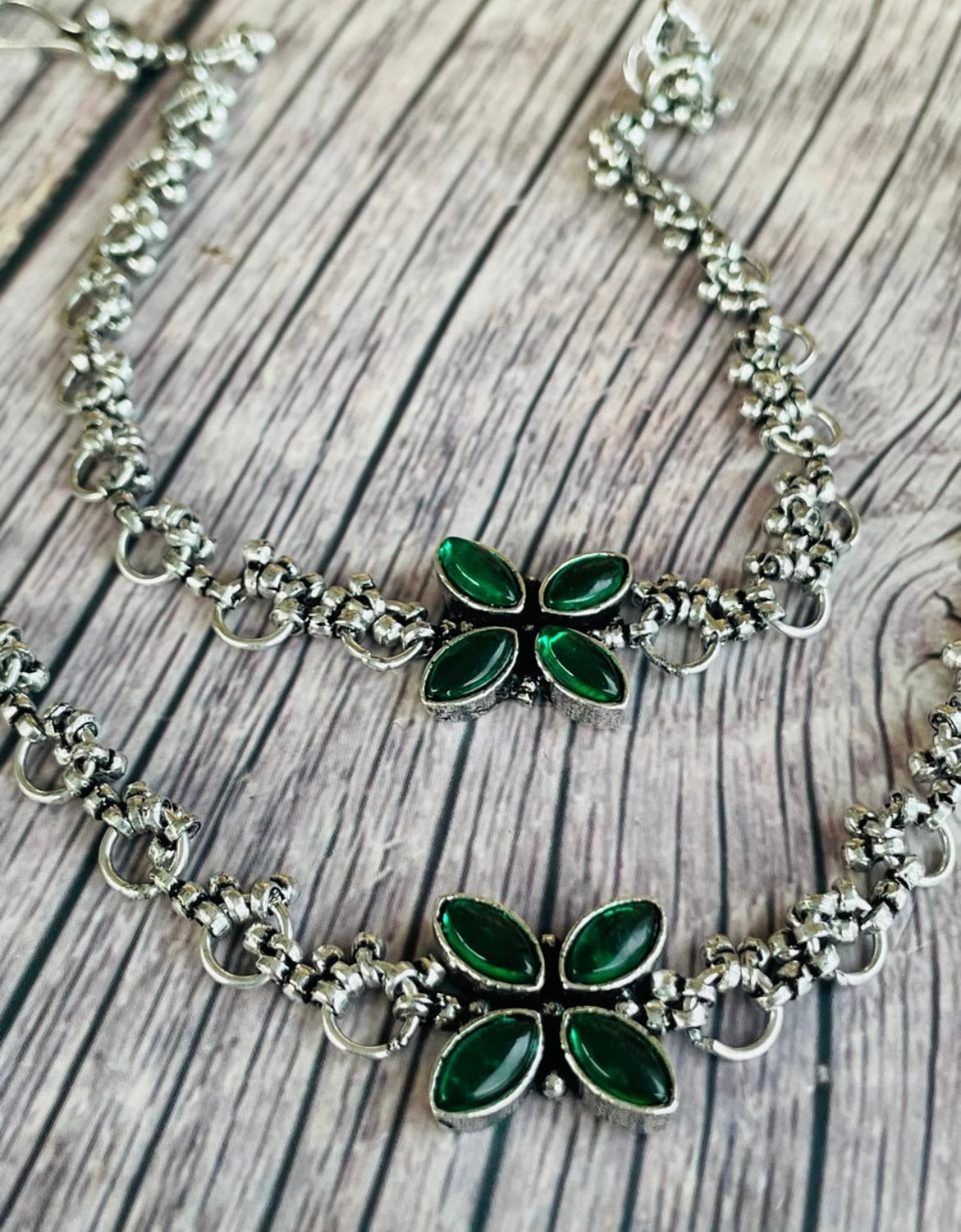 Flower petal anklets