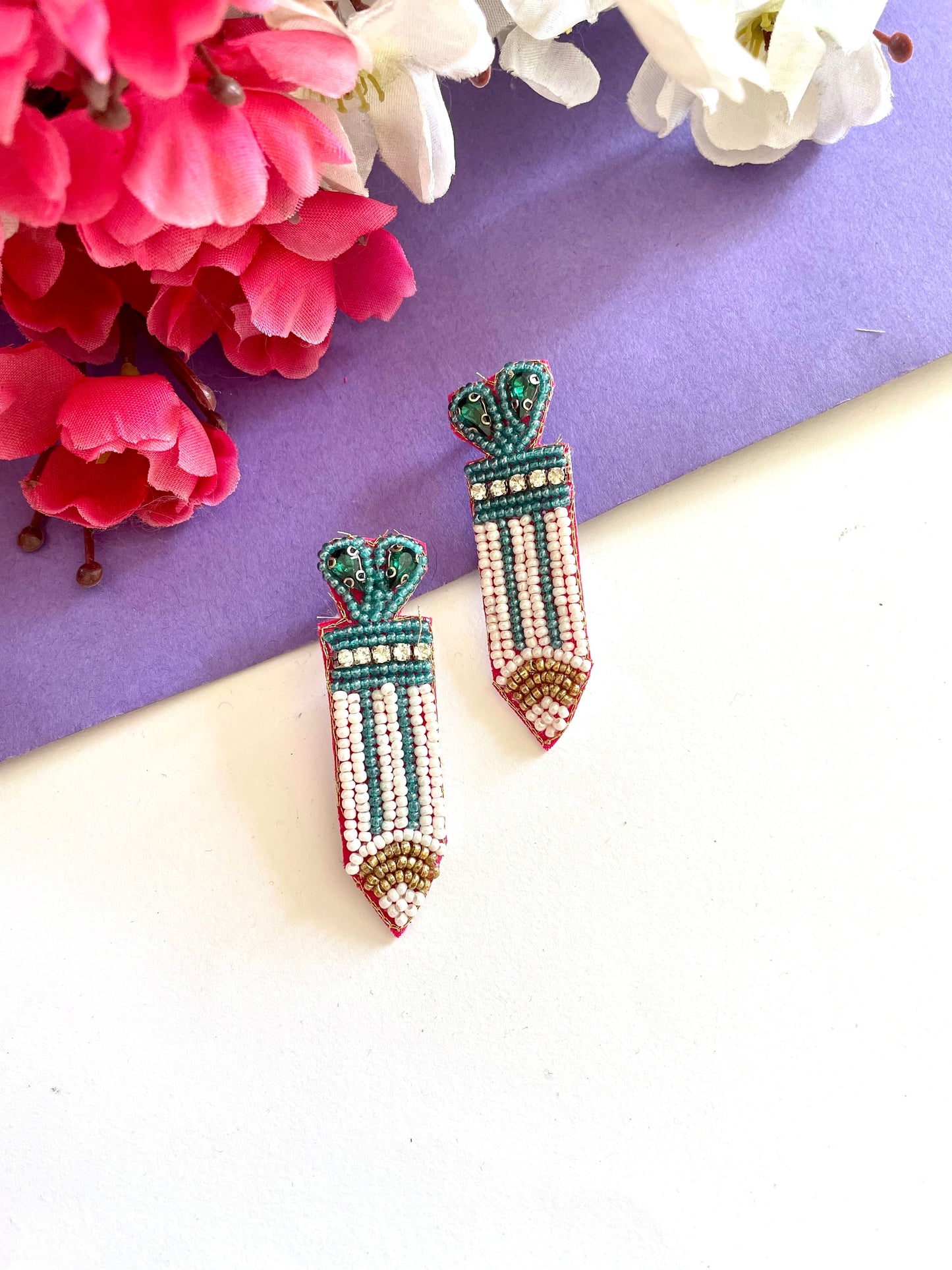 Shop pencil beaded earrings at Jewellery Lovers. Anti-tarnish, trendy & perfect for daily or festive wear. Free shipping available. jewellerylovers