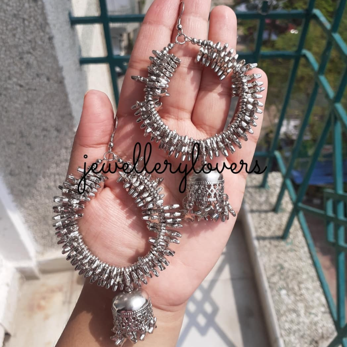 Silver ring earrings