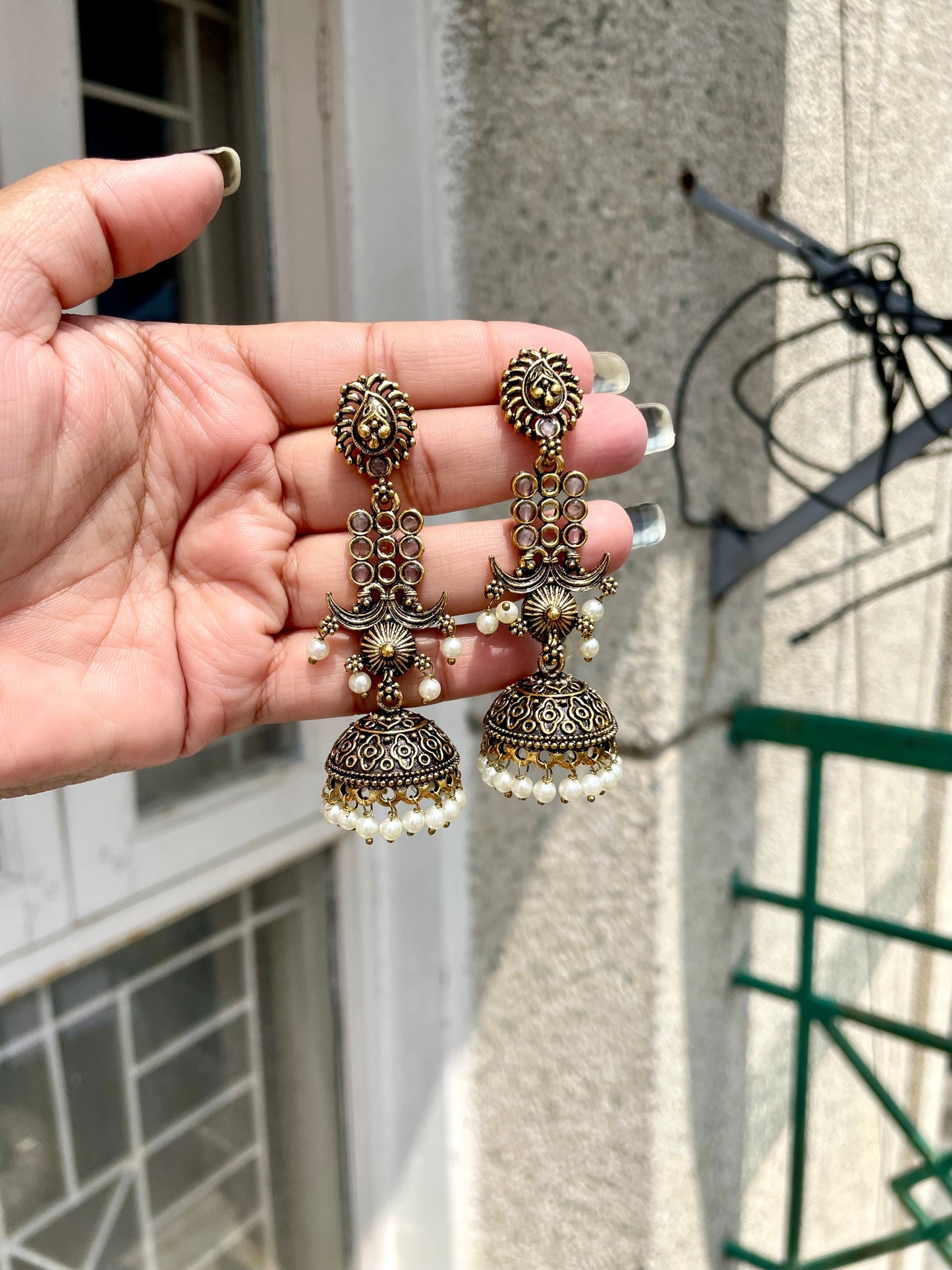 Long layer golden jhumka jewellerylovers