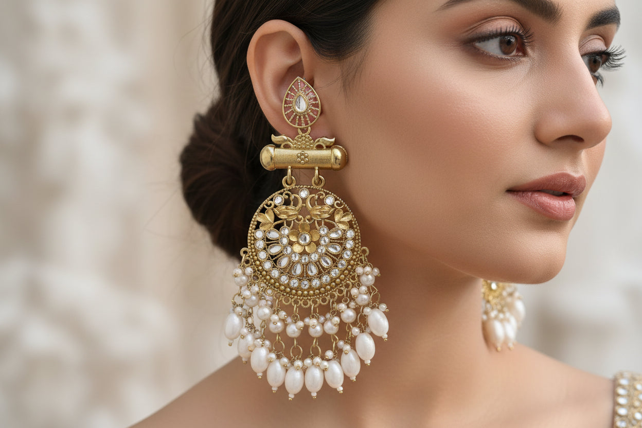 Kundan earrings jewellerylovers
