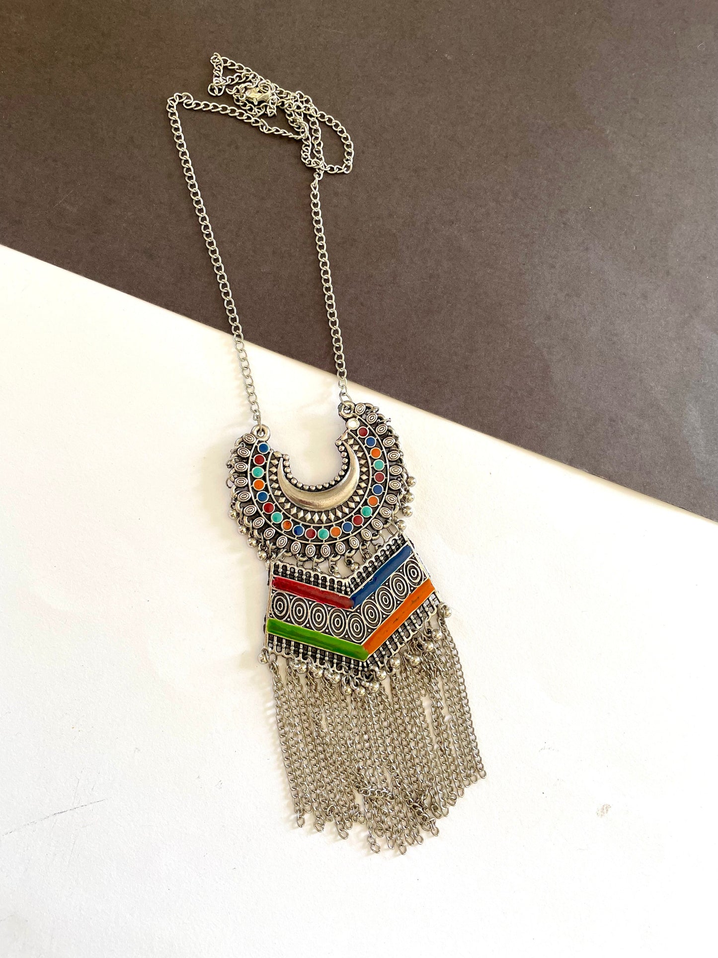Shop multicolour pendent long at Jewellery Lovers. Anti-tarnish, trendy & perfect for daily or festive wear. Free shipping available. jewellerylovers