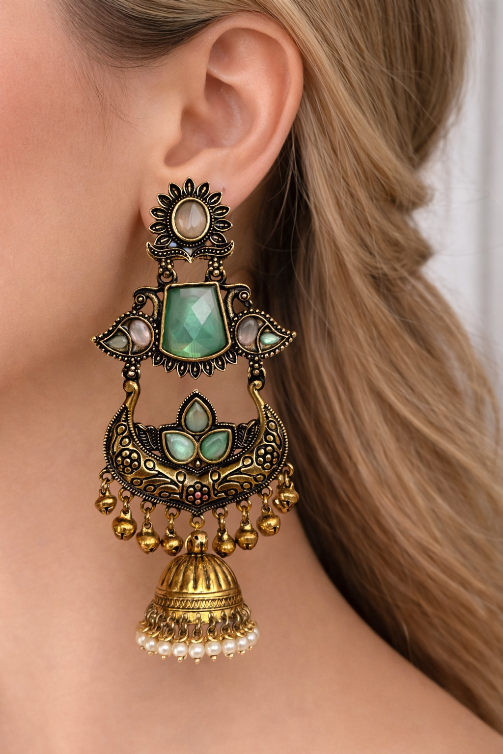 Kashmiri long ghungroo earrings jewellerylovers