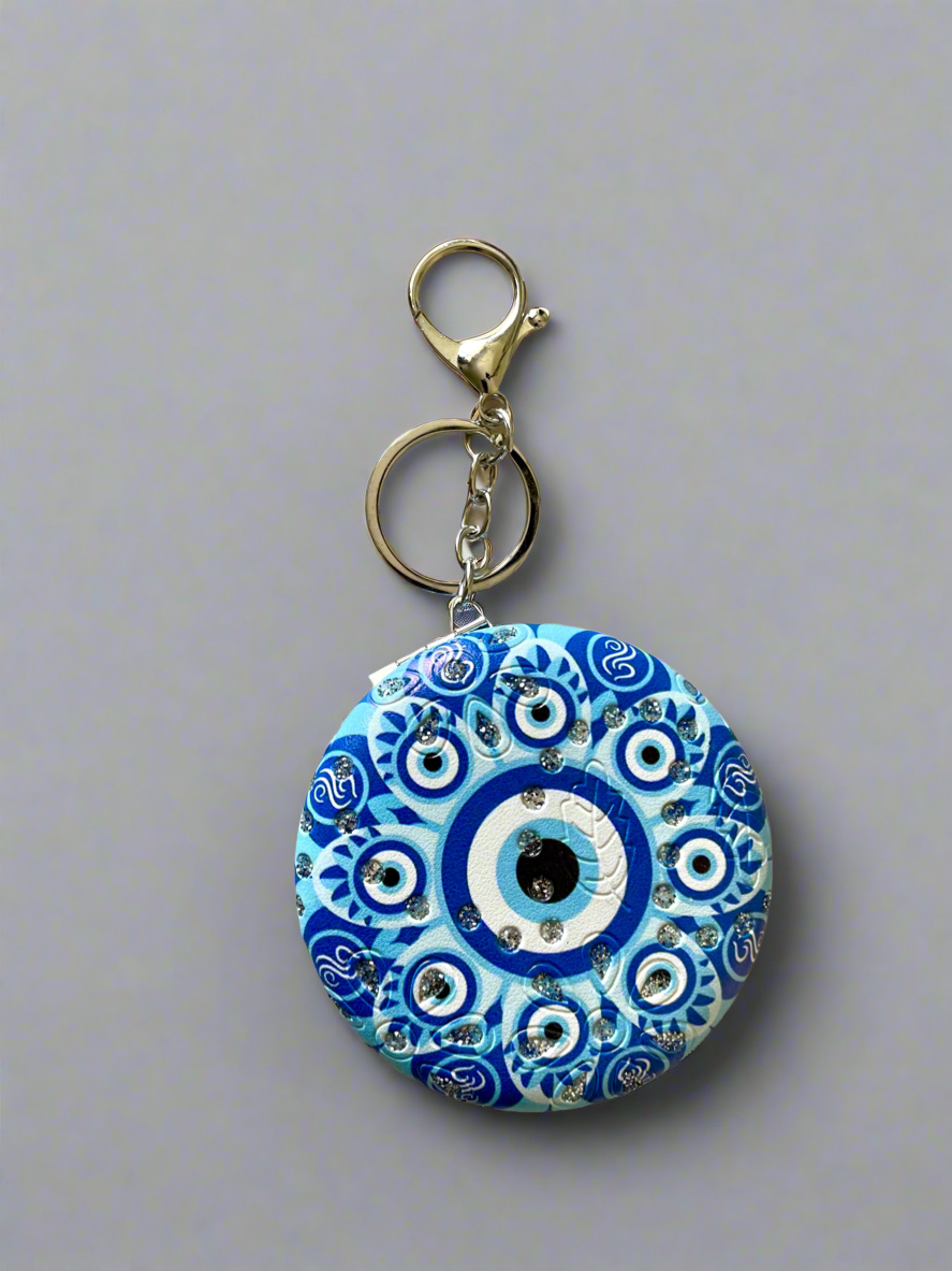 Shop evil eye mini compact mirror keychain at Jewellery Lovers. Anti-tarnish, trendy & perfect for daily or festive wear. Free shipping available. jewellerylovers