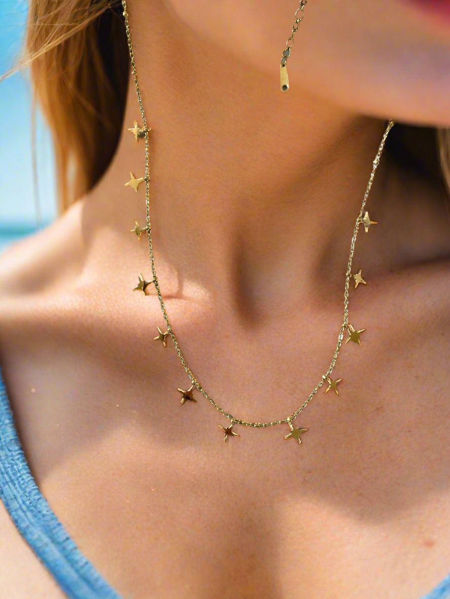 Shop mini stars necklace choker at Jewellery Lovers. Anti-tarnish, trendy & perfect for daily or festive wear. Free shipping available. jewellerylovers