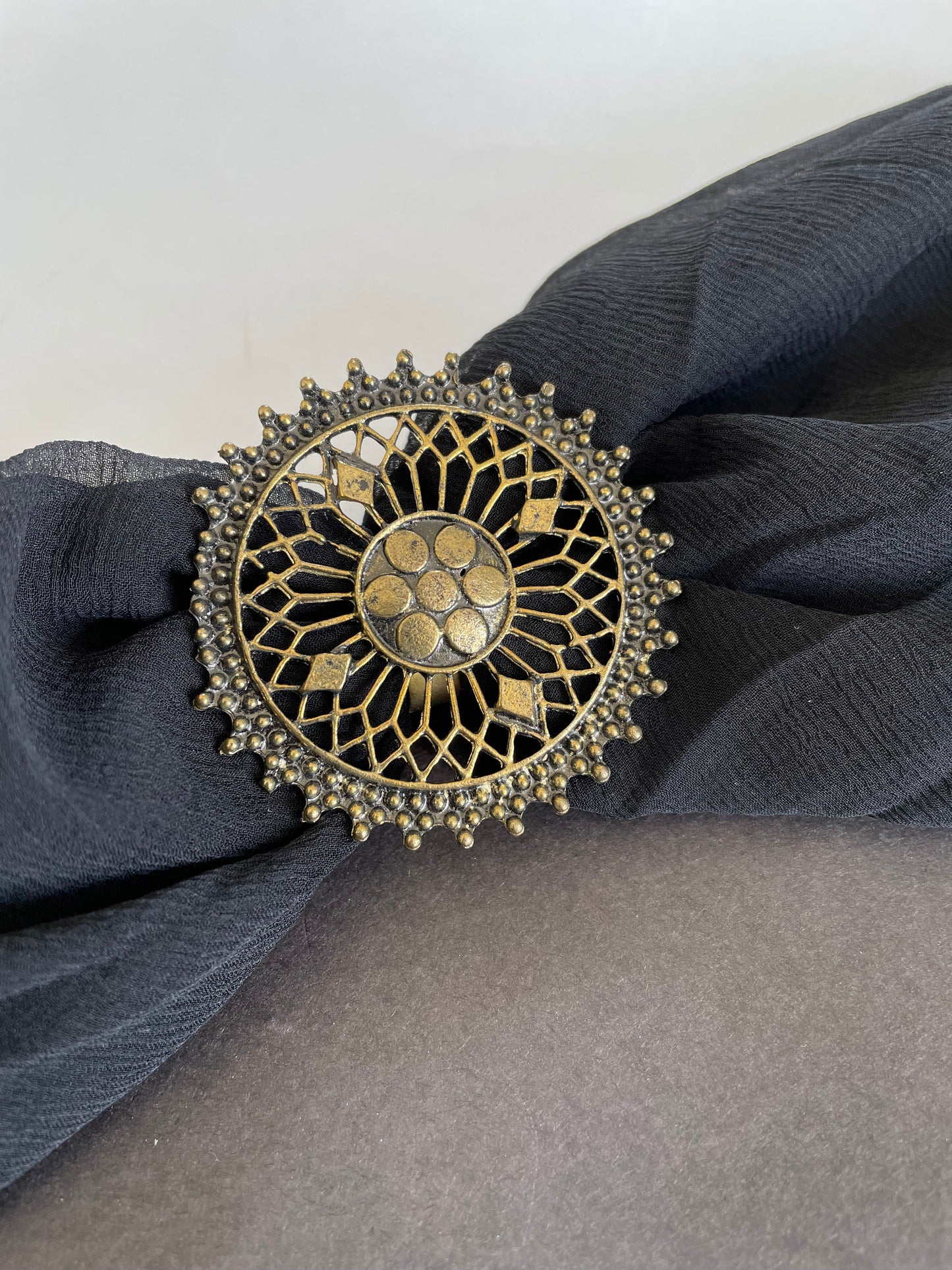 Golden mandala ring