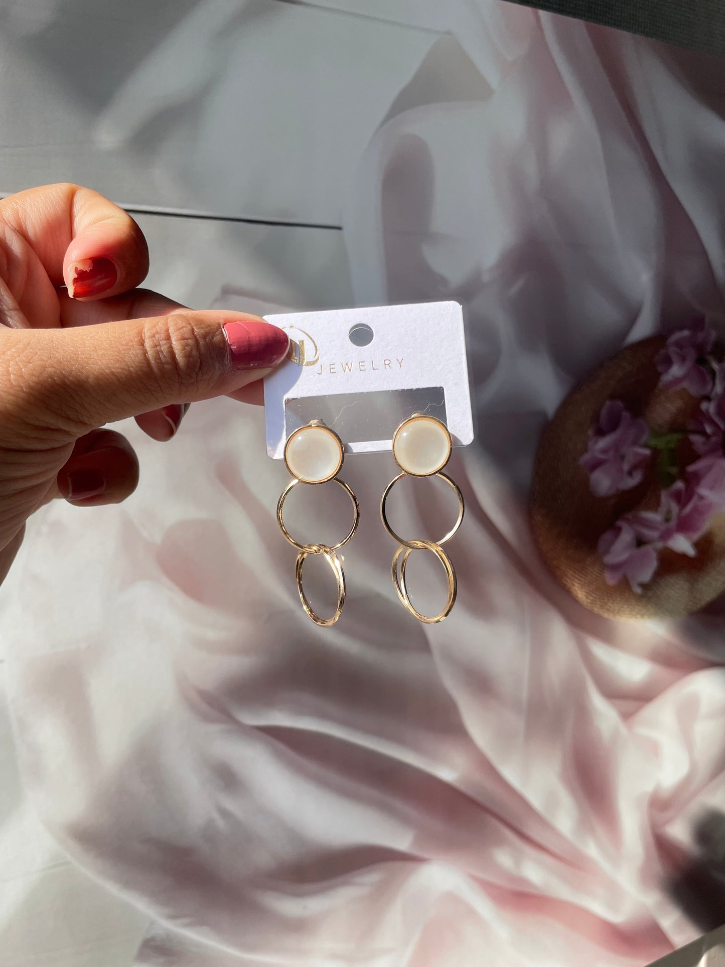Shop double ring earrings at Jewellery Lovers. Anti-tarnish, trendy & perfect for daily or festive wear. Free shipping available. jewellerylovers