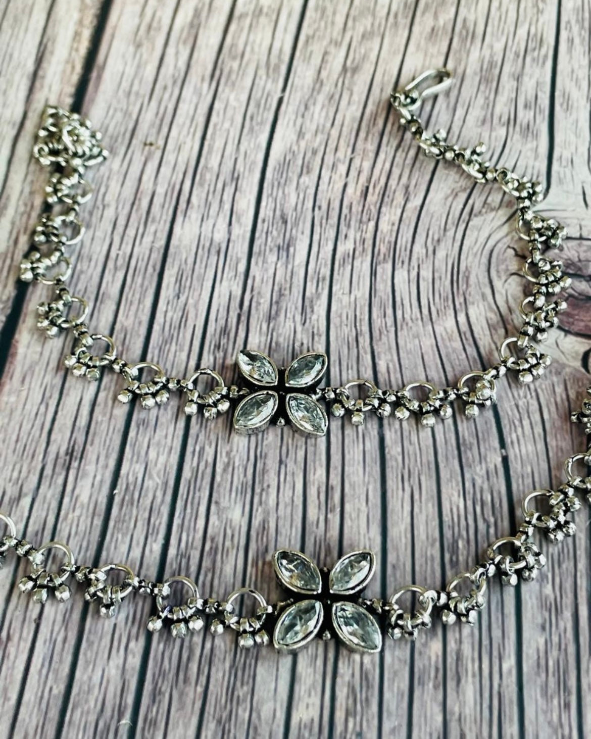 Flower petal anklets