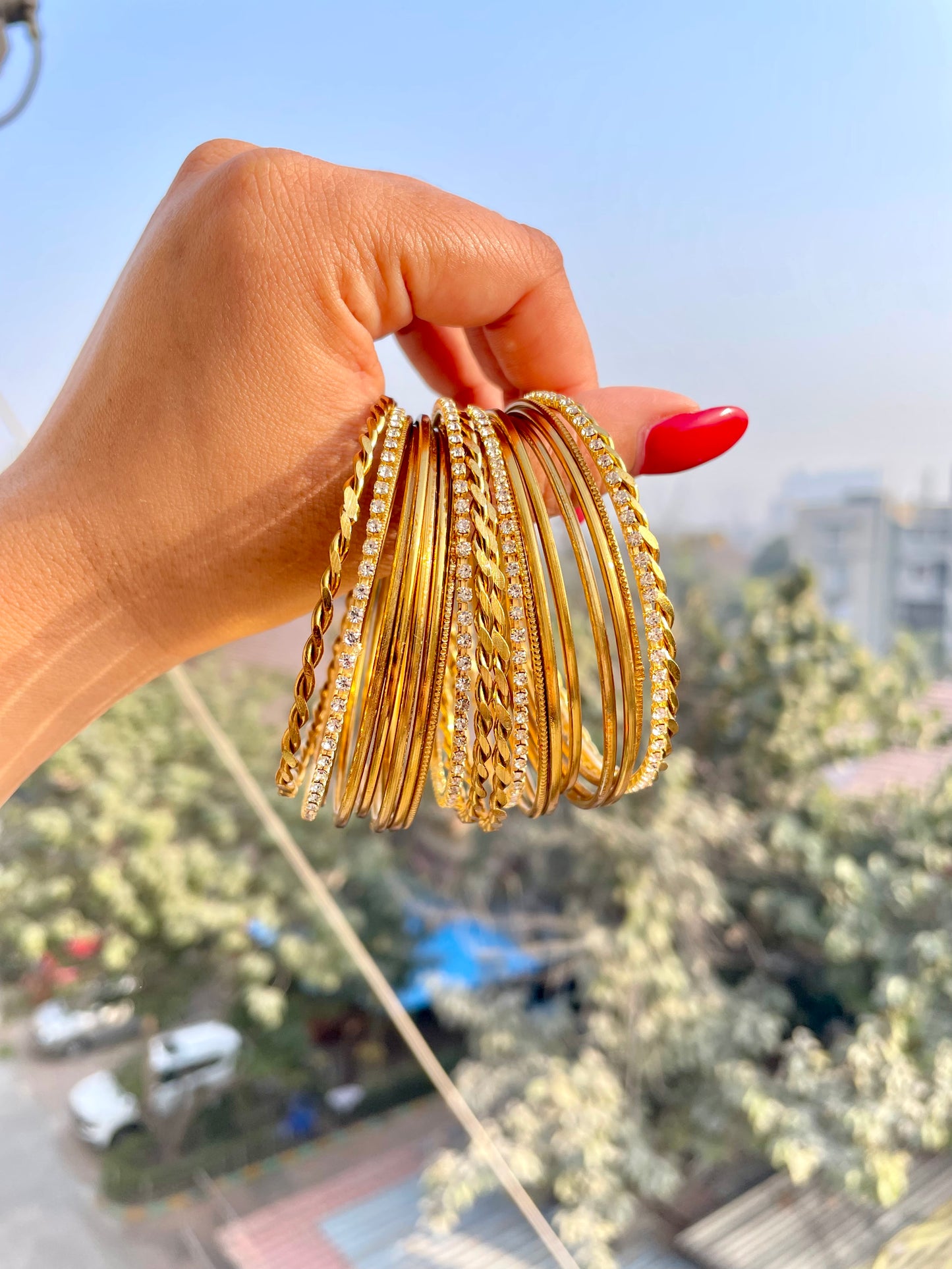Golden bangles set