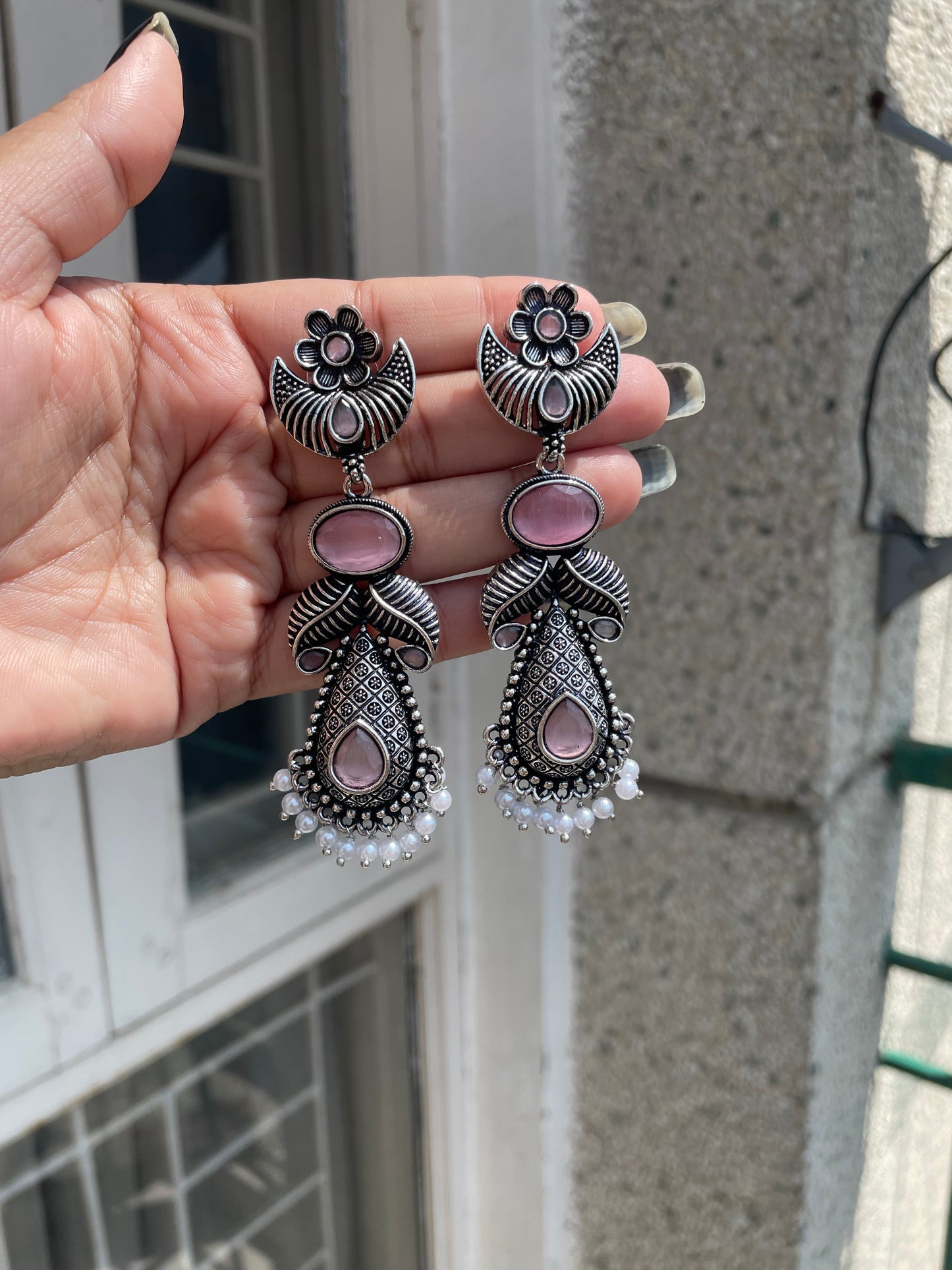 Leafy long jhumka