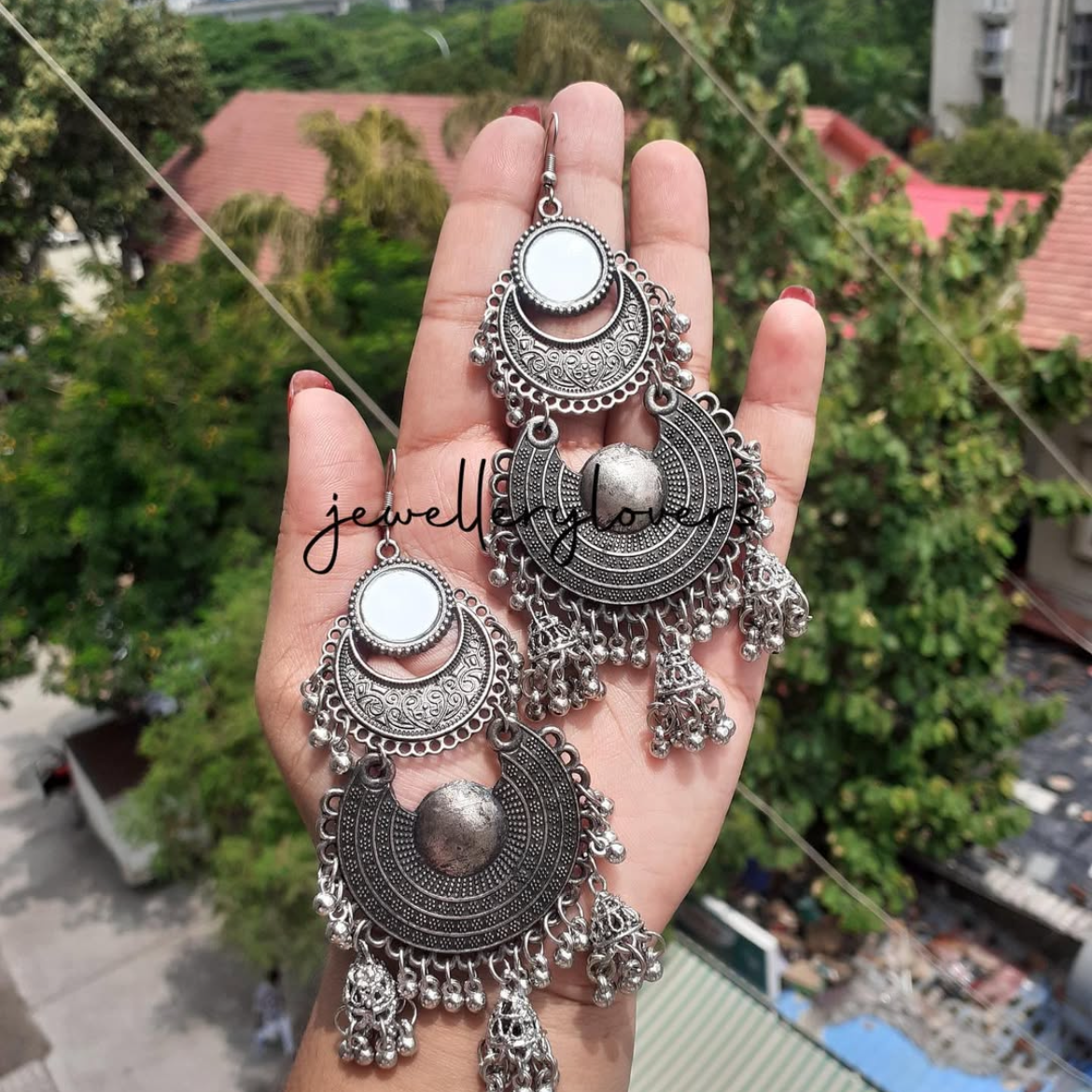 Shop silver 3 layer earrings at Jewellery Lovers. Anti-tarnish, trendy & perfect for daily or festive wear. Free shipping available. jewellerylovers