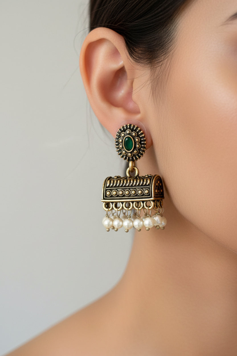 Shop trunk jhumki at Jewellery Lovers. Anti-tarnish, trendy & perfect for daily or festive wear. Free shipping available. jewellerylovers